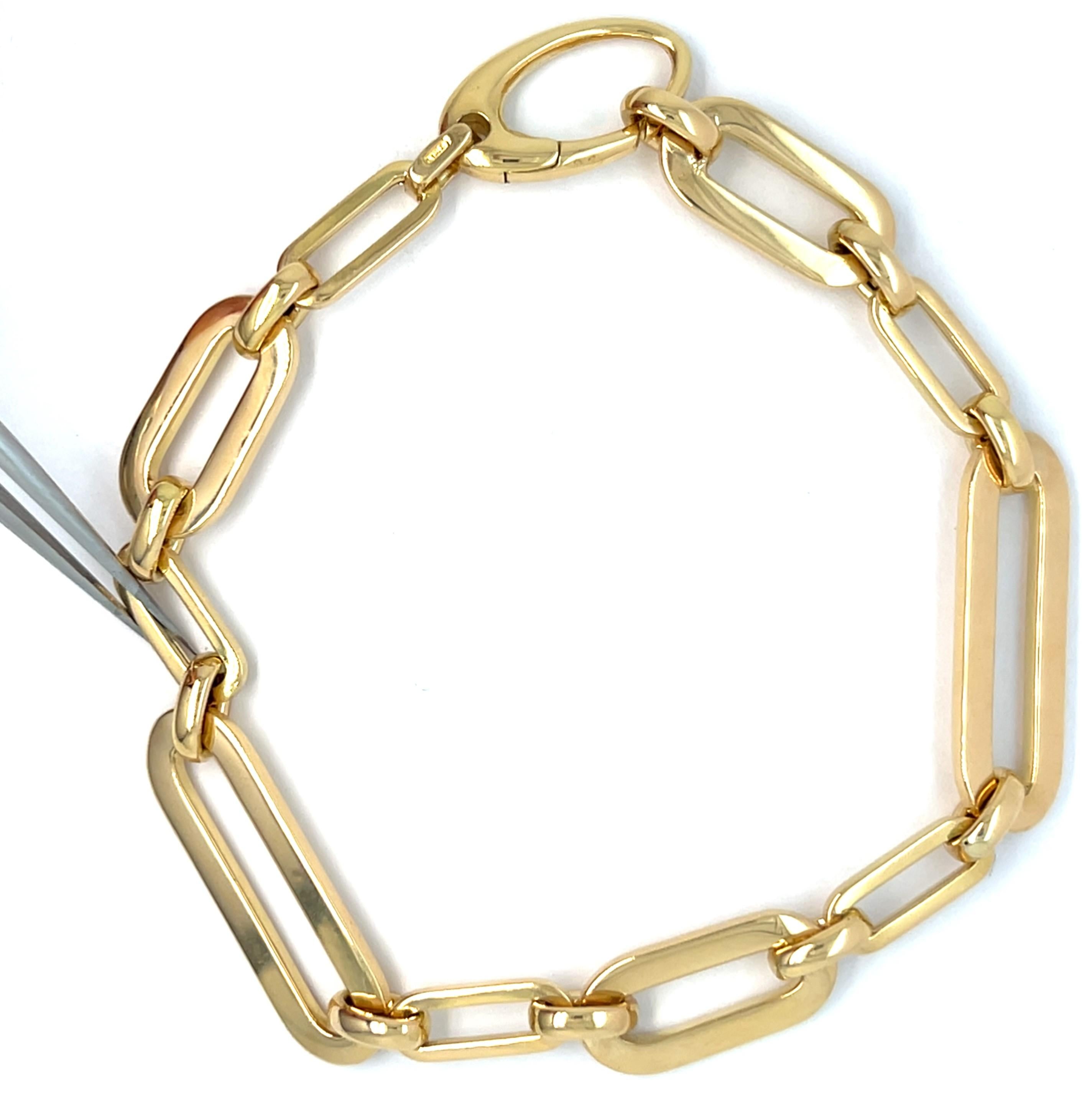 Pulsera de eslabones de oro amarillo de 18 quilates en venta 2