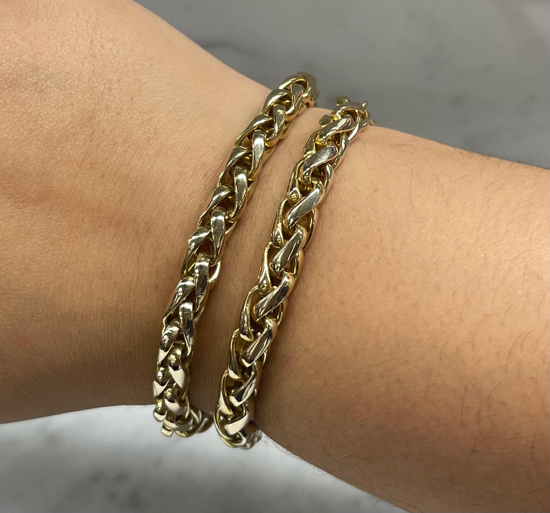 18K Yellow Gold Link Chain Bracelet  In New Condition For Sale In Los Angeles, CA