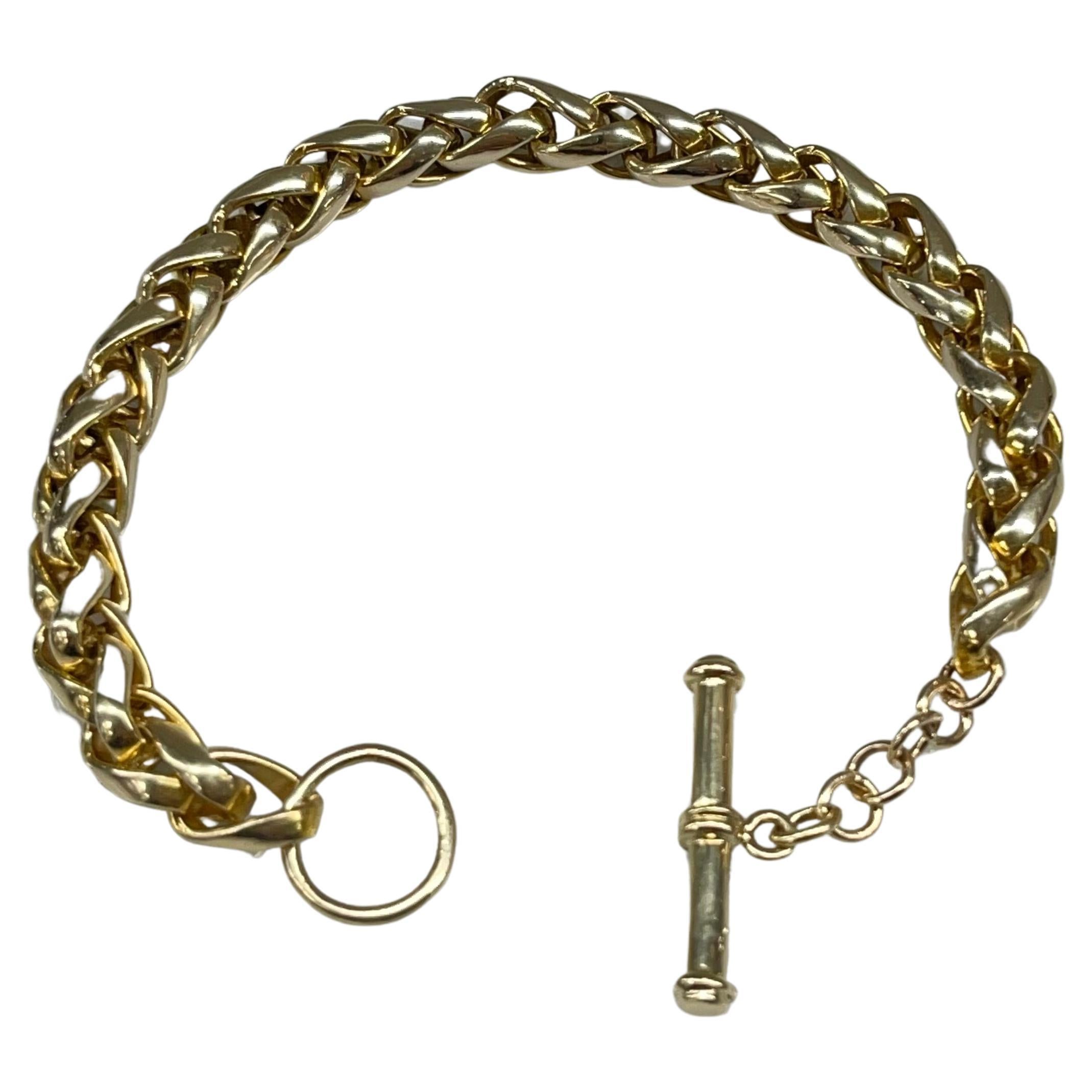 18K Yellow Gold Link Chain Bracelet  For Sale
