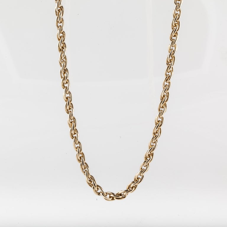 Link Chain Necklace in 18K Yellow Gold For Sale at 1stDibs