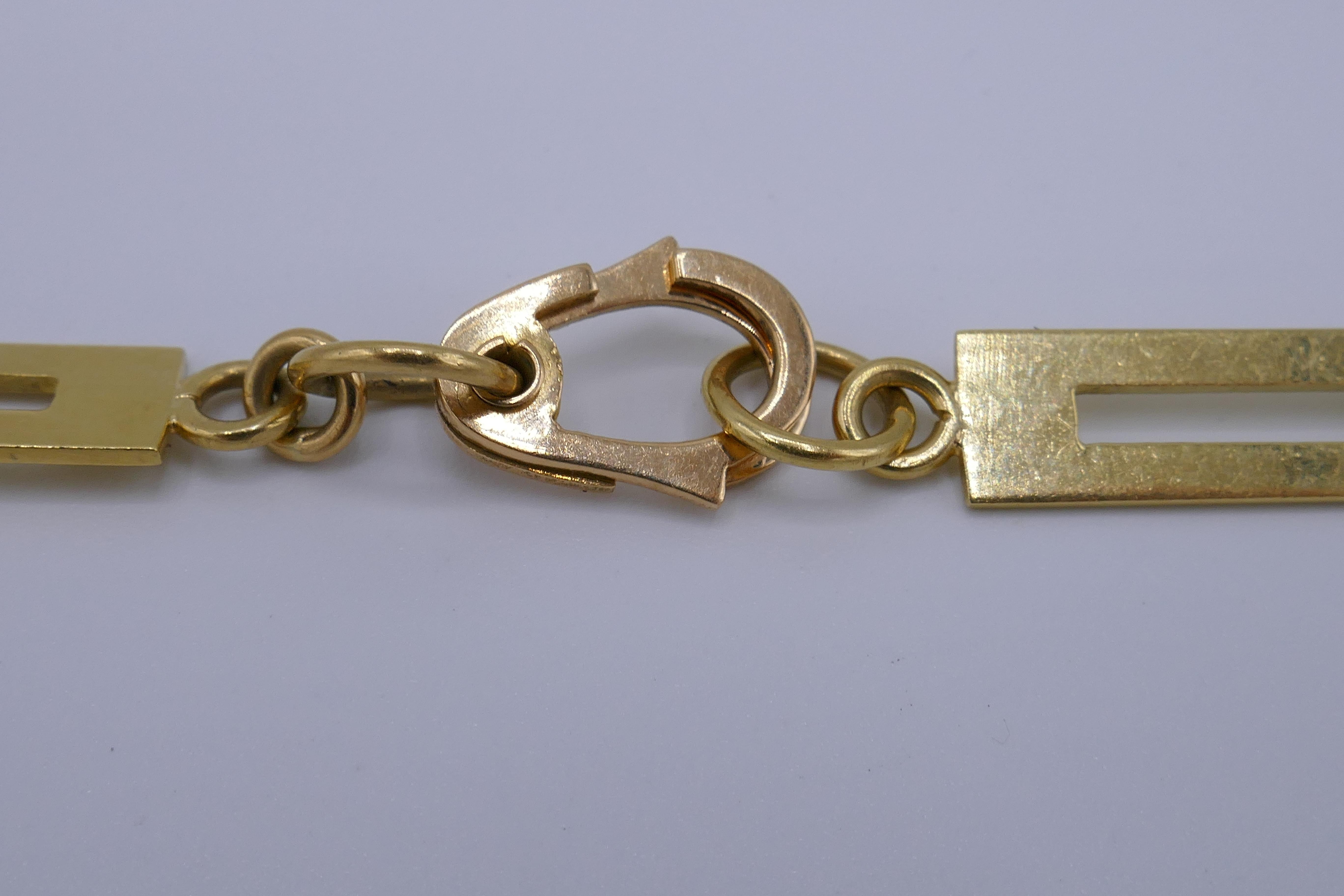 Halskette aus 18 Karat Gelbgold mit Gliederkette im Angebot 1