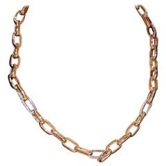 Cadena de eslabones de oro amarillo de 18 quilates con diamante
