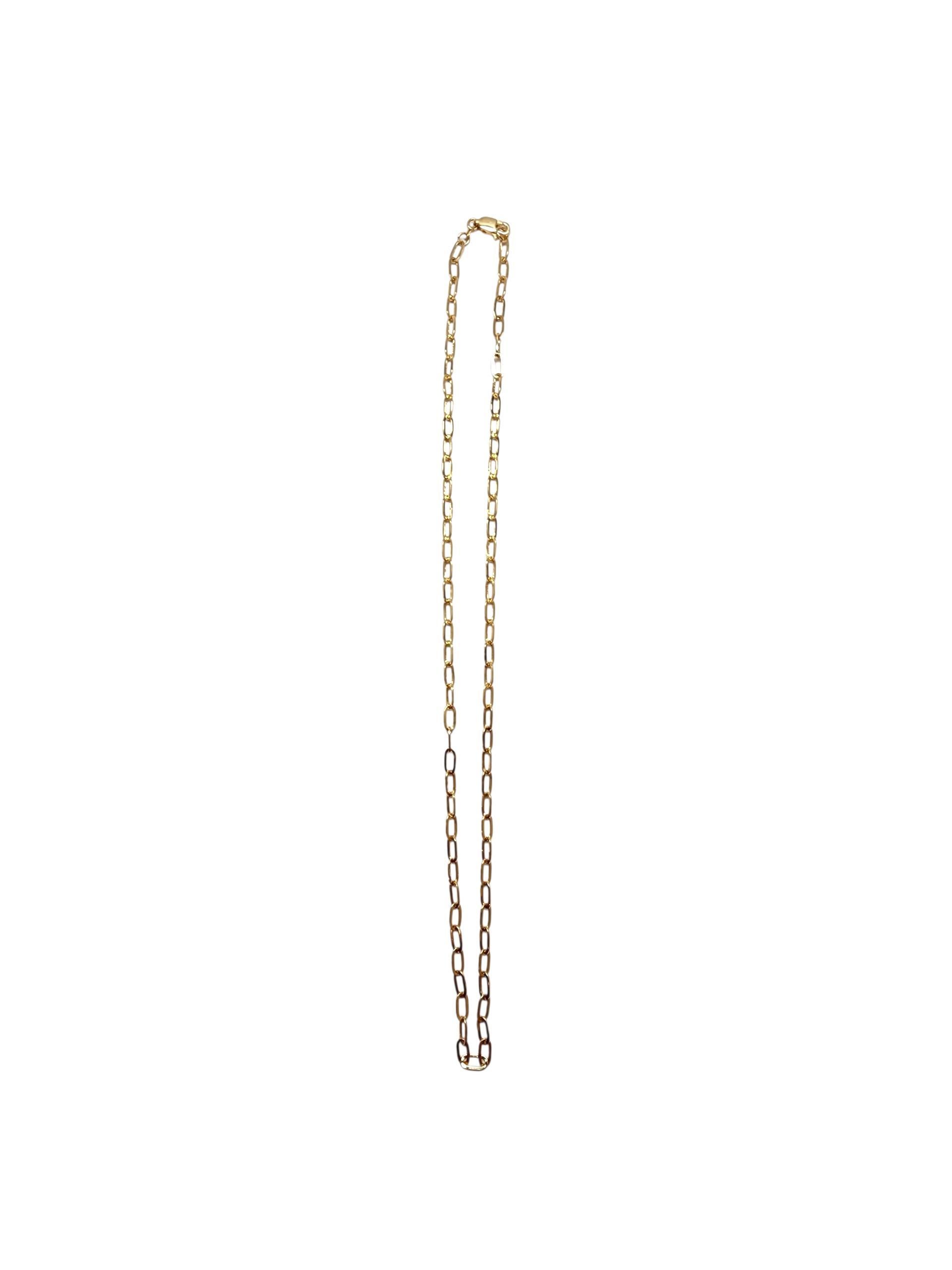 18K Yellow Gold Link Necklace #22815 In Good Condition For Sale In Washington Depot, CT