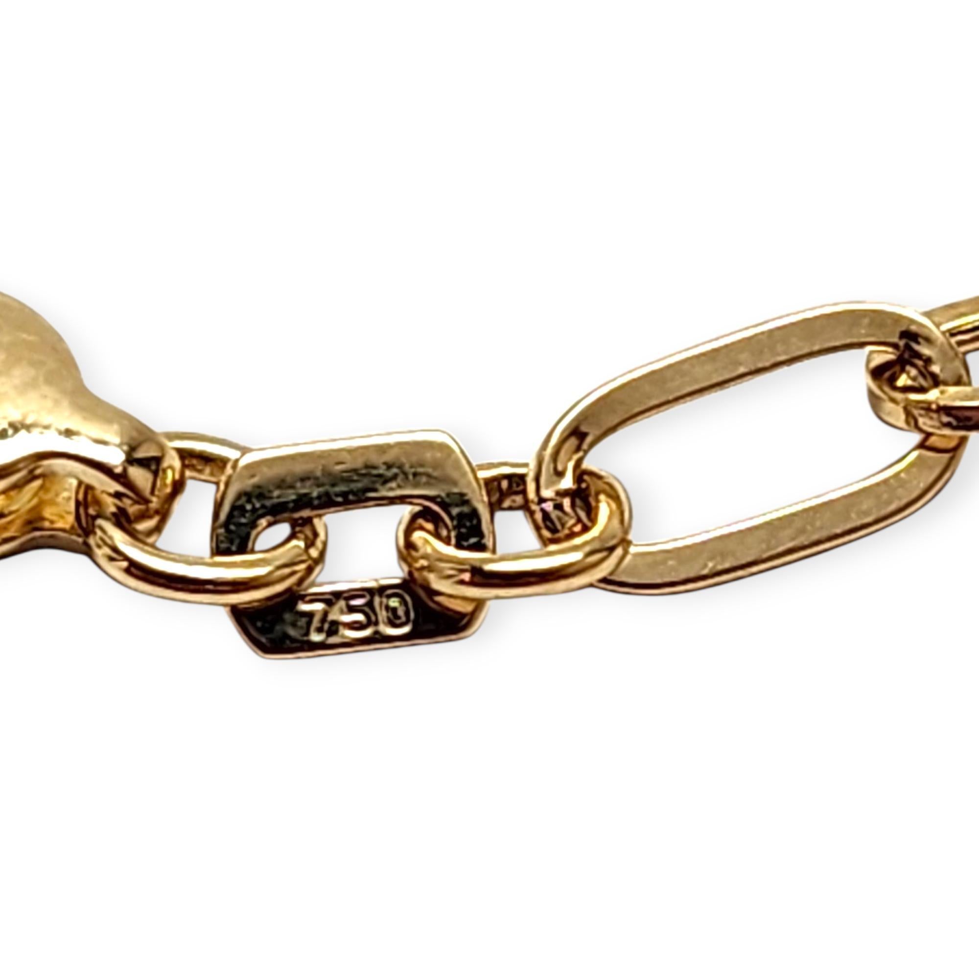Women's 18K Yellow Gold Link Necklace #22815 For Sale