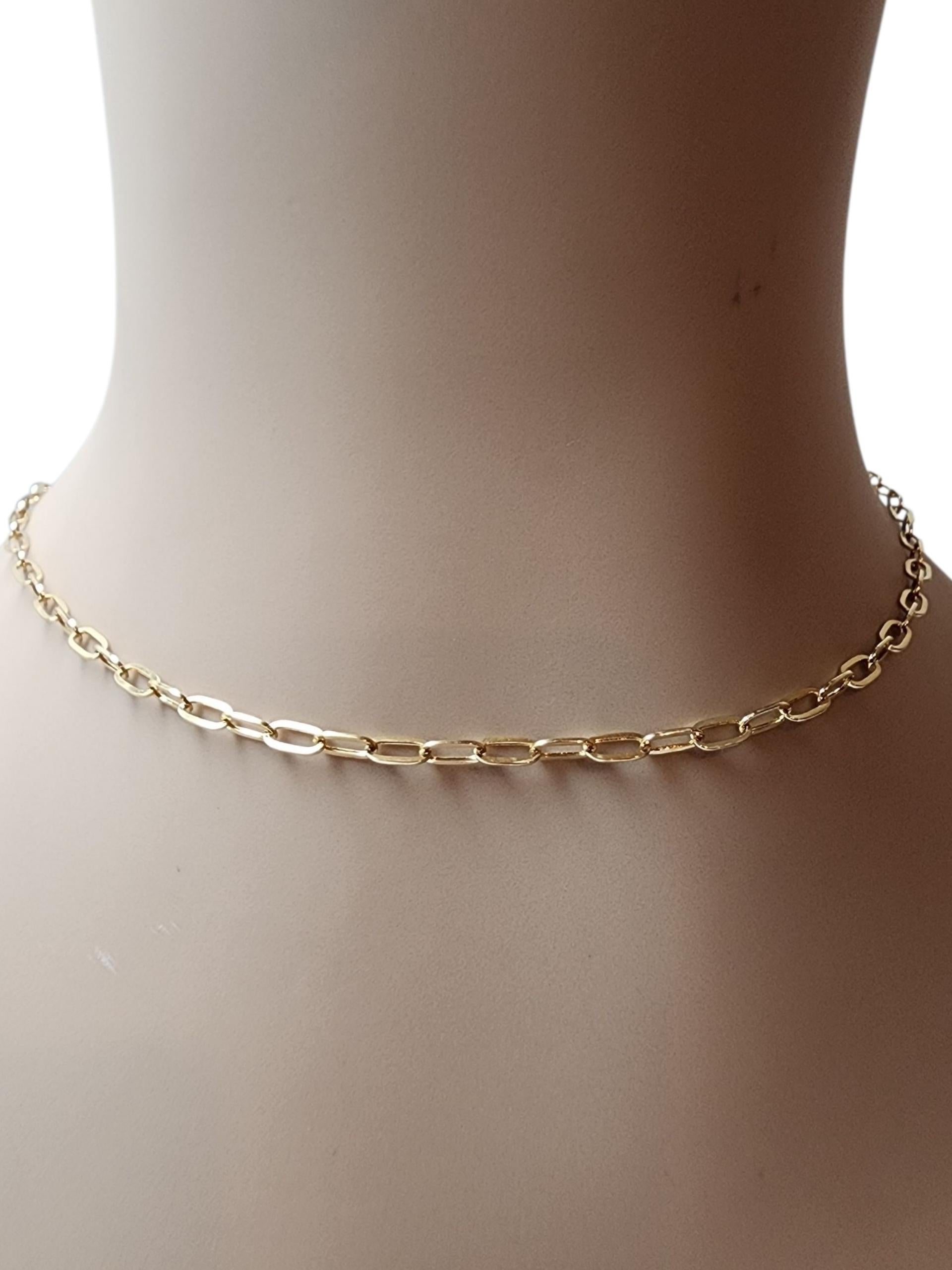 18K Yellow Gold Link Necklace #22815 For Sale 1