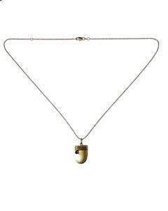 18K Yellow Gold Lion Claw "Strength" Pendant Necklace #24602