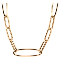 18K Yellow Gold Long Chain Necklace, 80cm, Versatile Design, Women's