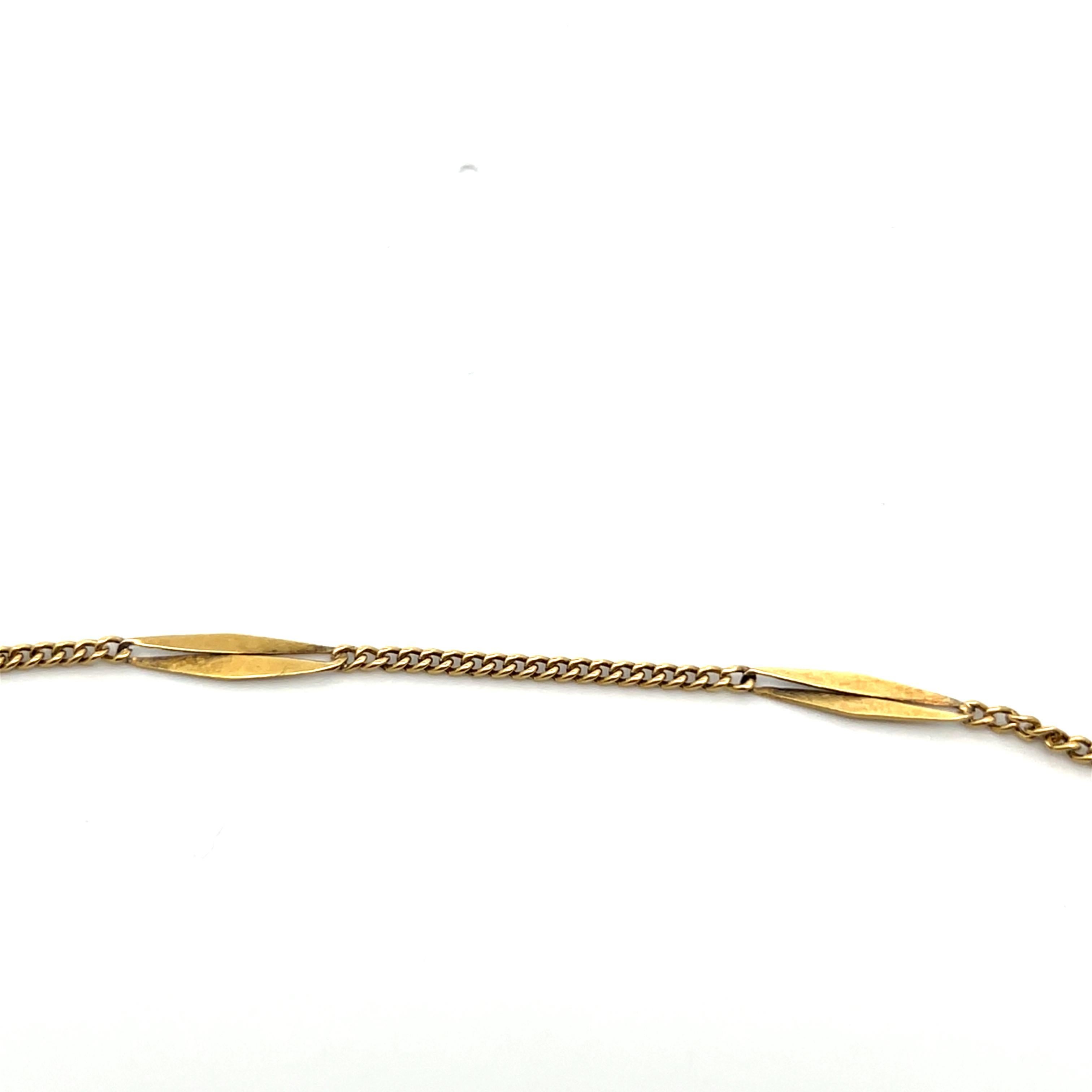 Art Deco 18k Yellow Gold LONG French Bar Chain 61