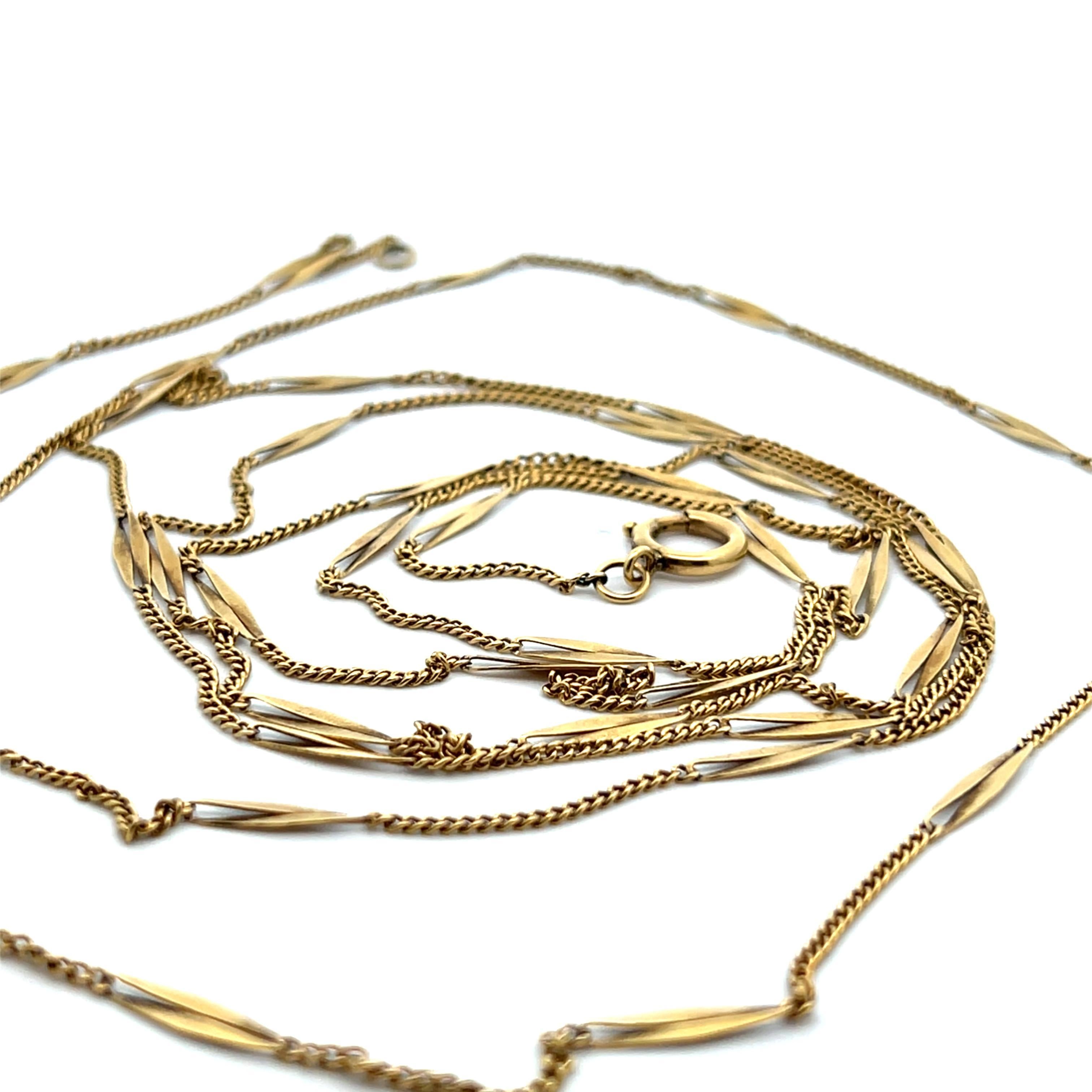 18k Yellow Gold LONG French Bar Chain 61