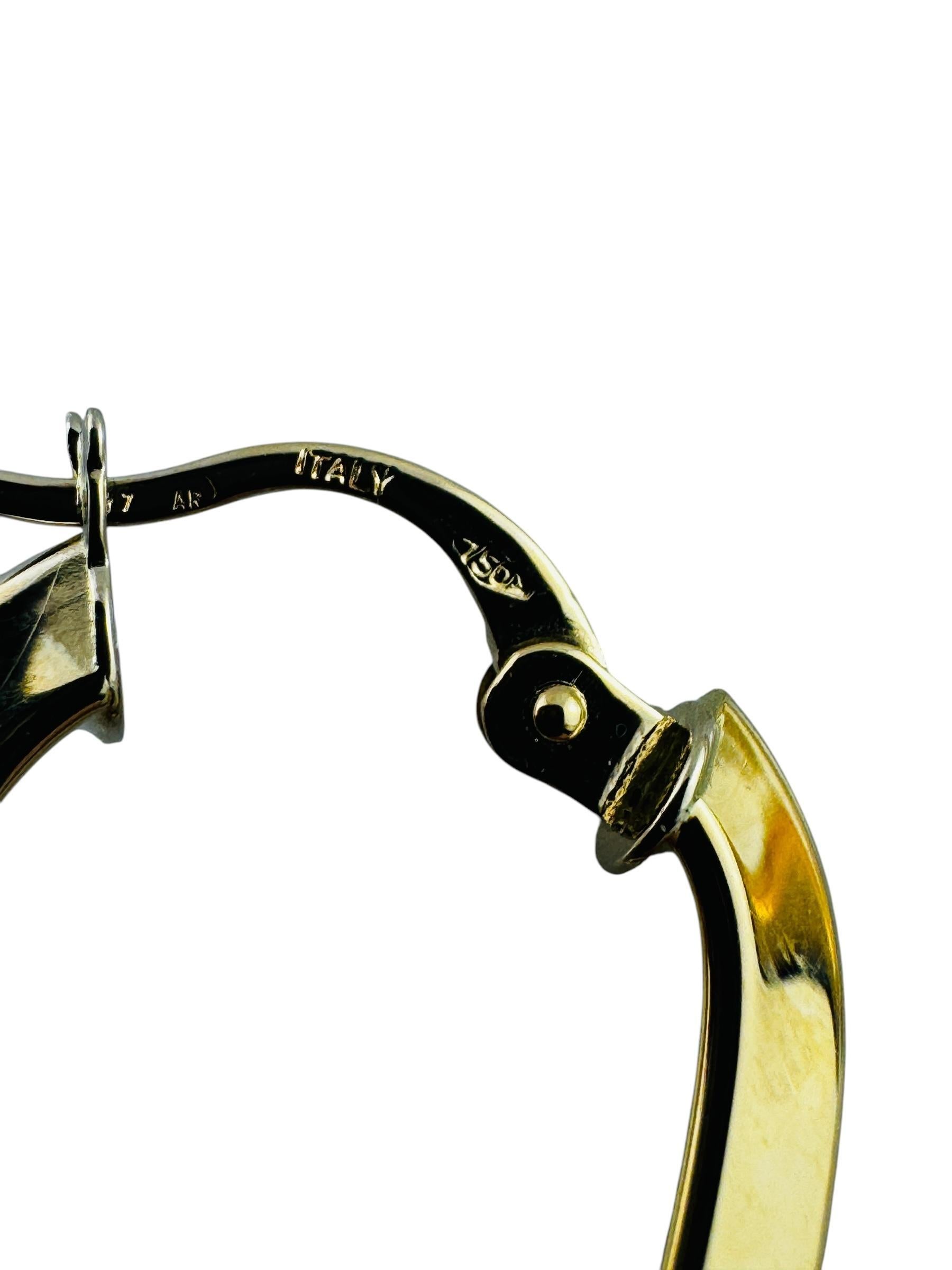 18K Yellow Gold Long Oval Paperclip Earrings #20681 For Sale 2