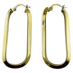 18 Karat Gelbgold Lange ovale Papierclip-Ohrringe #20681