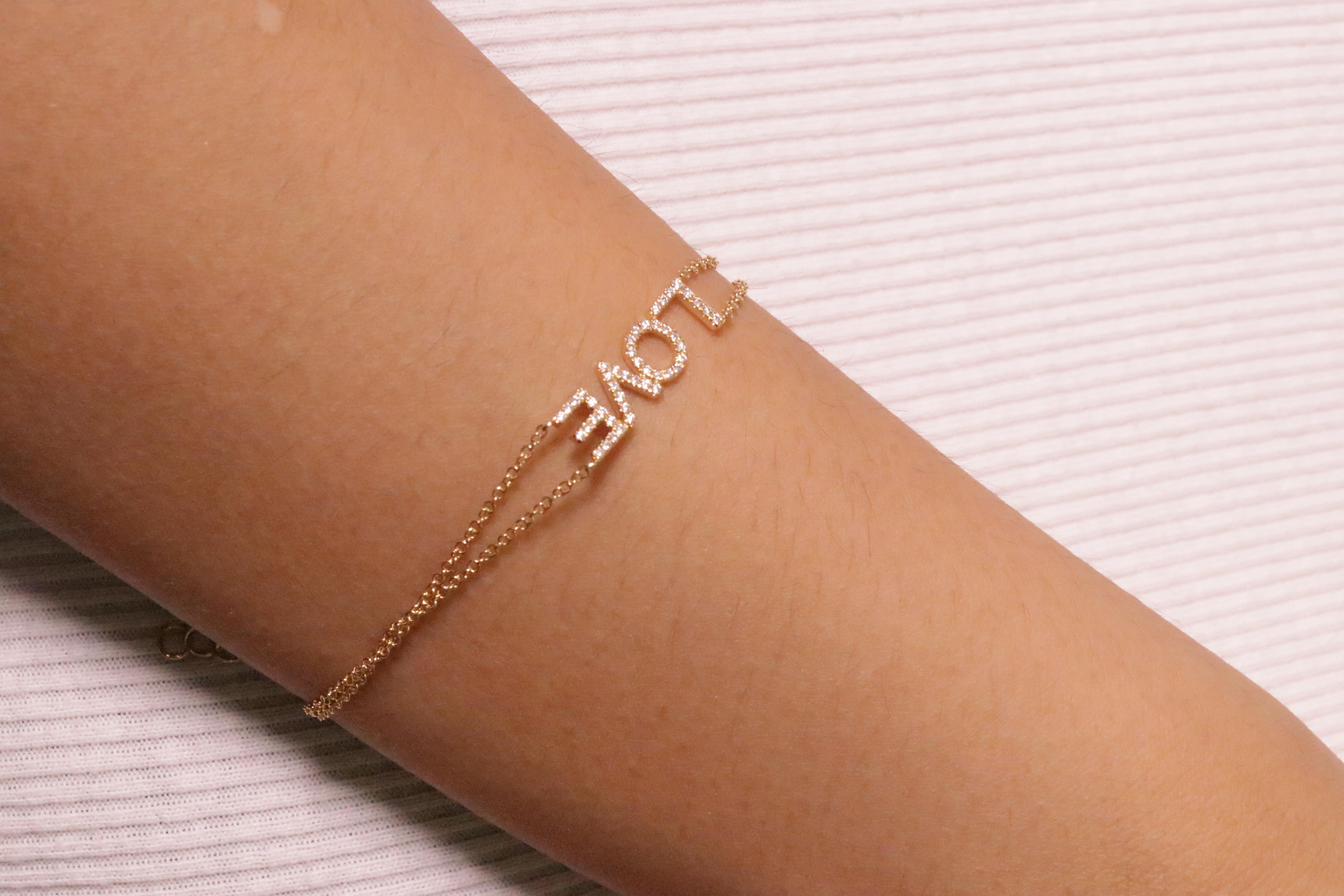 Bracelet LOVE Diamond Cts 0,15 carat en or jaune 18 carats en vente 4