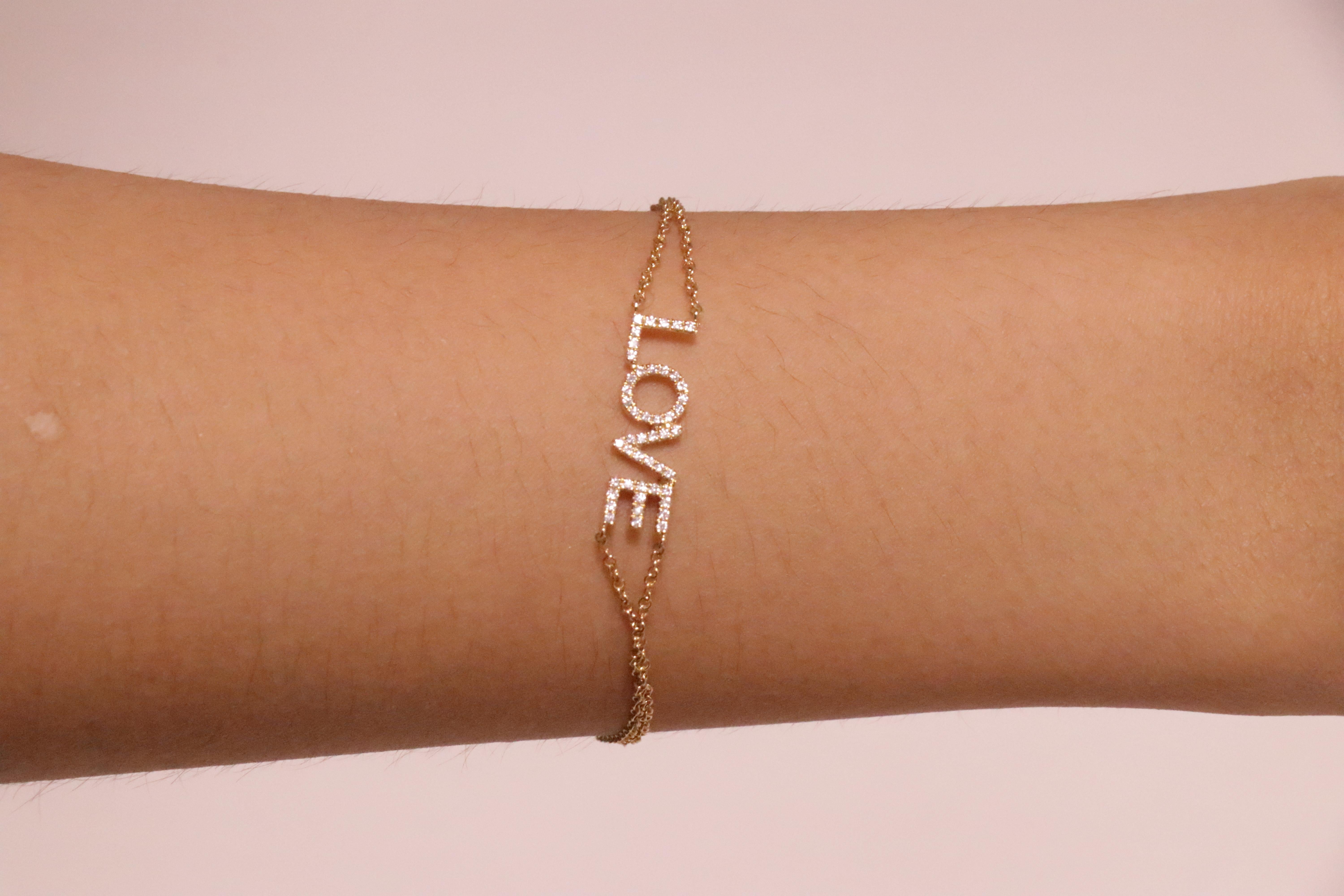 Bracelet LOVE Diamond Cts 0,15 carat en or jaune 18 carats en vente 5
