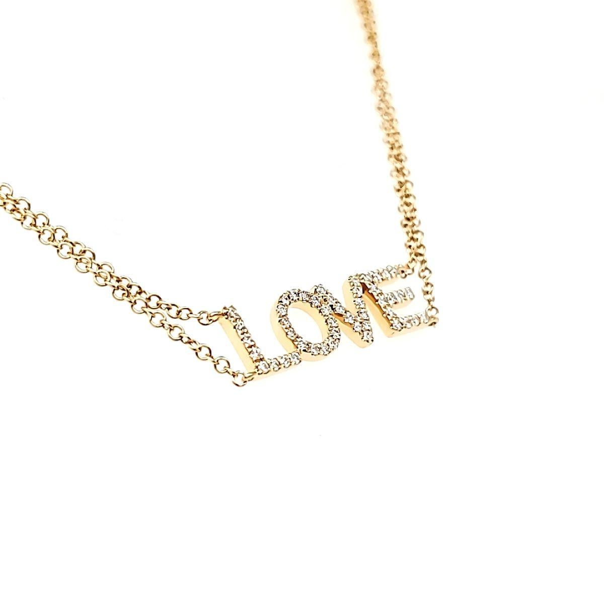 18 Karat Gelbgold LOVE Diamant Cts 0,15 Armband im Zustand „Neu“ im Angebot in Hong Kong, HK
