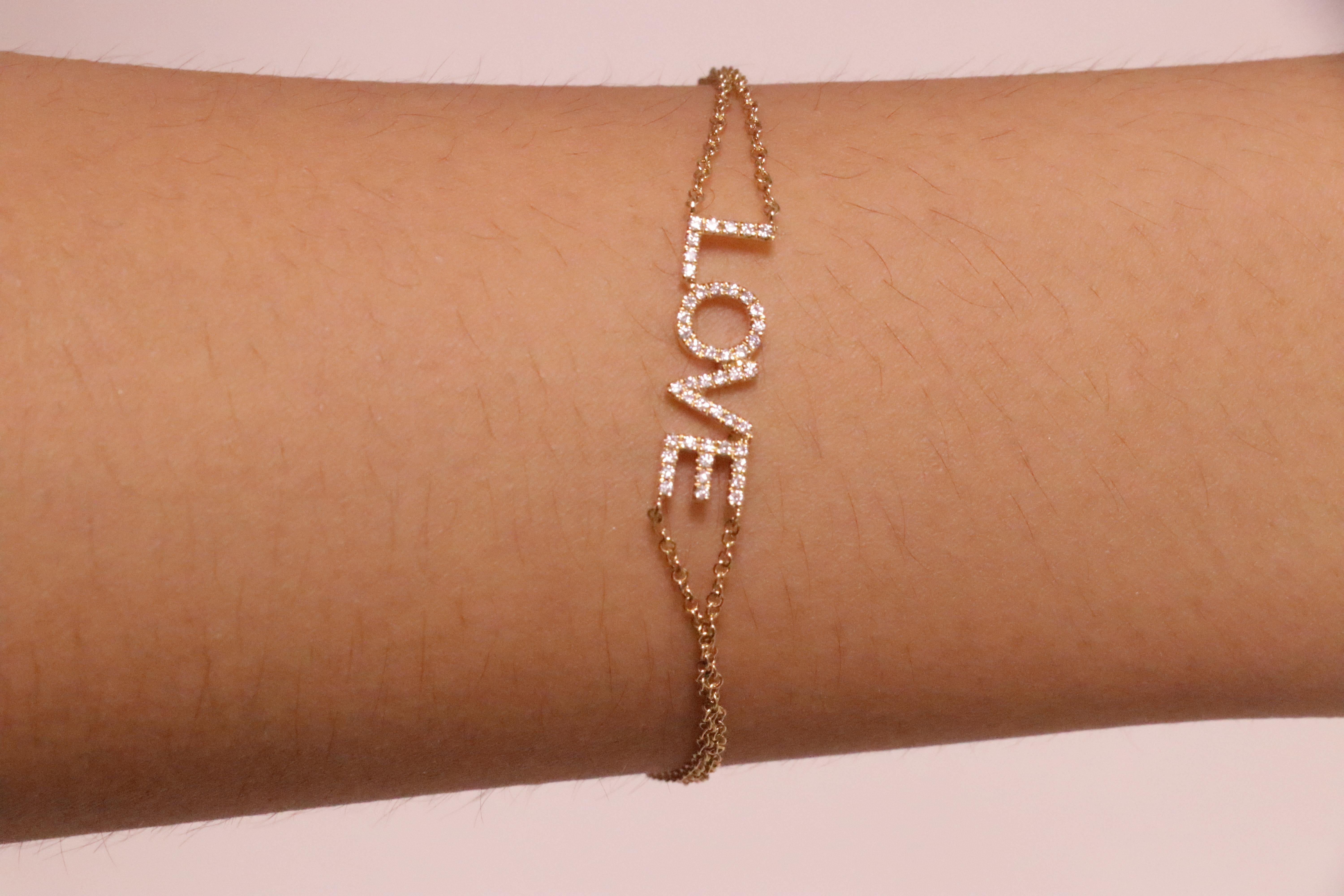 Bracelet LOVE Diamond Cts 0,15 carat en or jaune 18 carats en vente 1