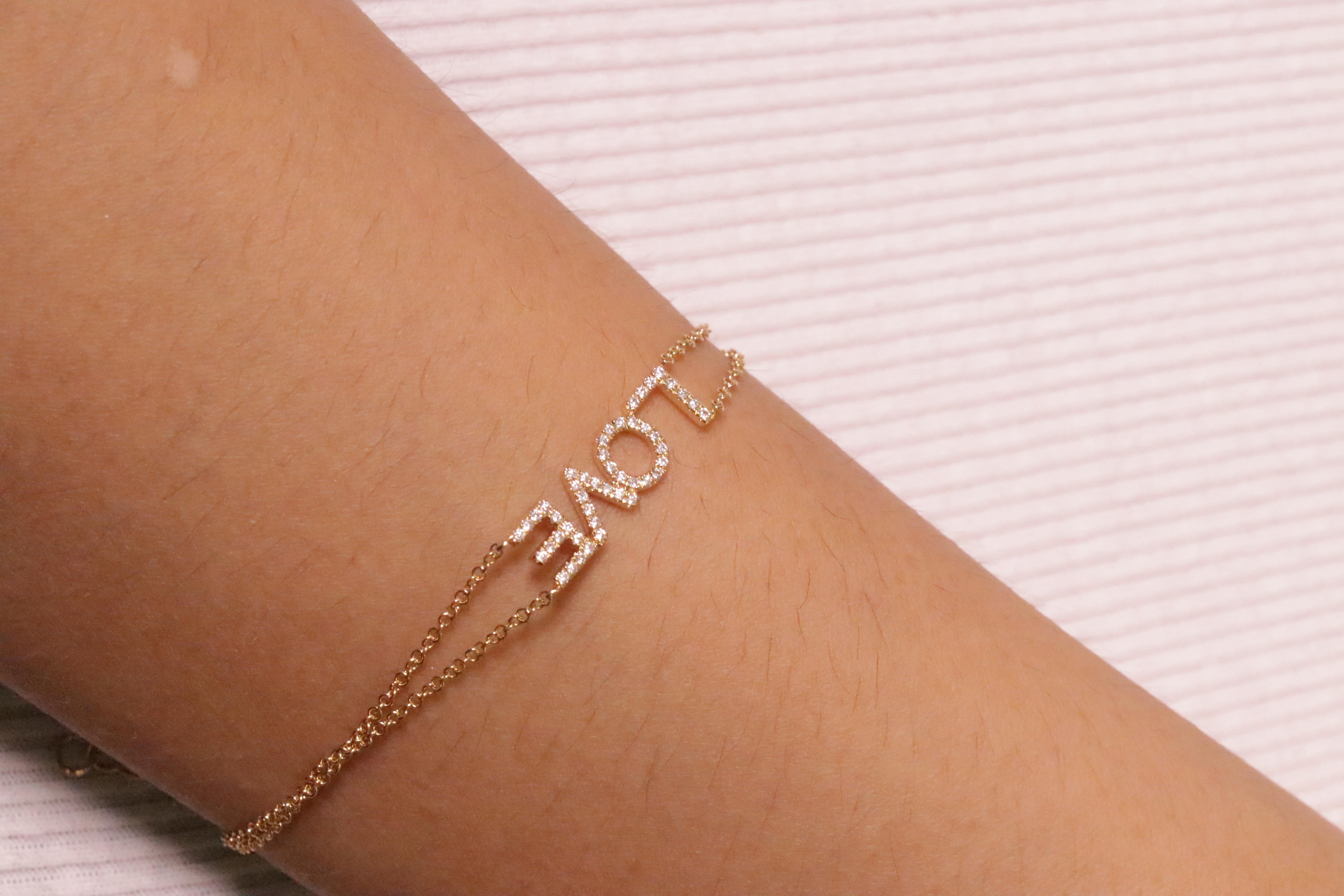Bracelet LOVE Diamond Cts 0,15 carat en or jaune 18 carats en vente 2