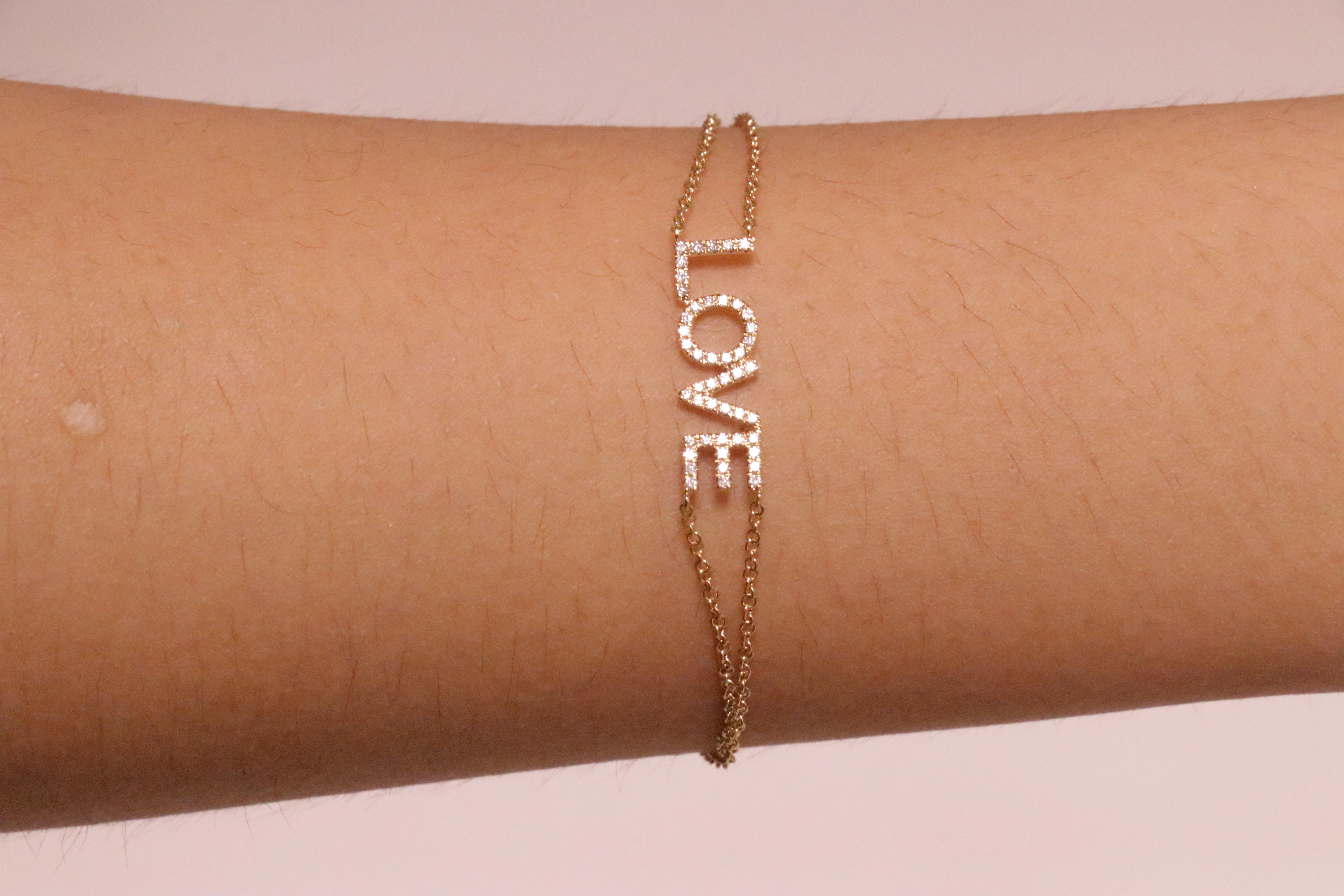 Bracelet LOVE Diamond Cts 0,15 carat en or jaune 18 carats en vente 3