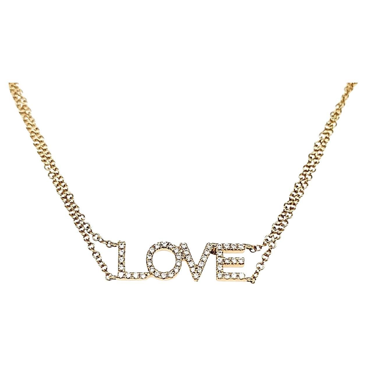 18k Yellow Gold LOVE Diamond Cts 0.15 Bracelet