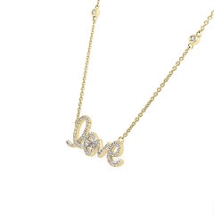 Collier d'amour en or jaune 18 carats avec diamants de 1/4 carat