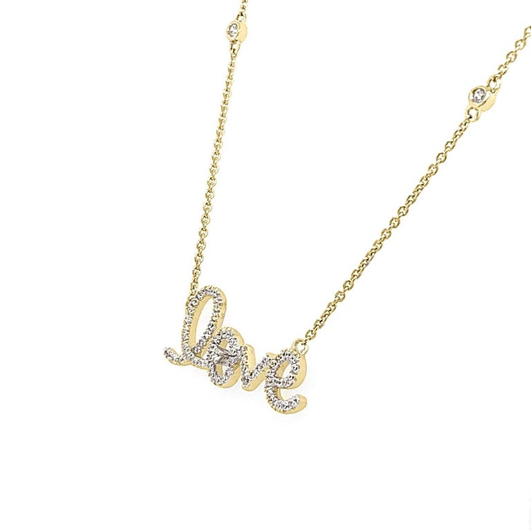 18 YG DIAMOND LOVE LETTER J NECKLACE