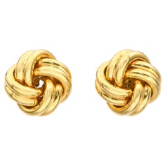 Boucles d'oreilles nœud d'amour en or jaune 18k
