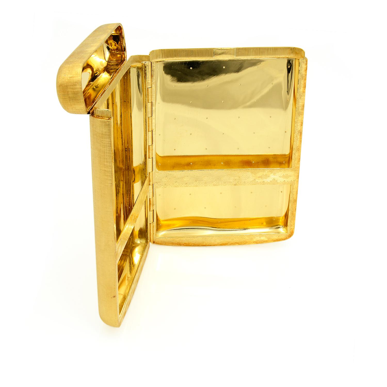 Women's or Men's 18k Yellow Gold M. Buccellati Cigarette Case with Florentine Finish