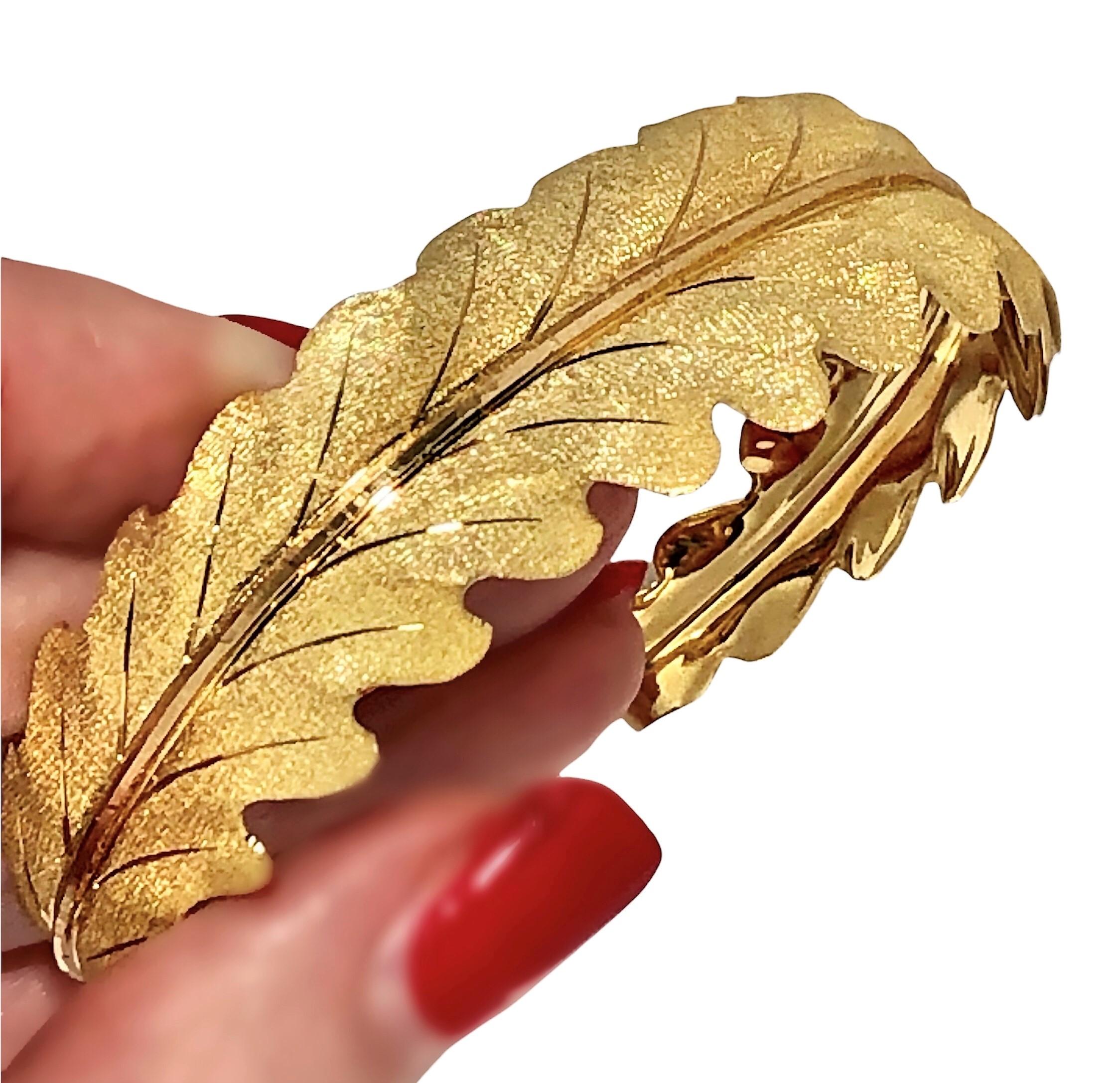 18k Yellow Gold M. Buccellati Laurel Leaf Bangle Bracelet 11