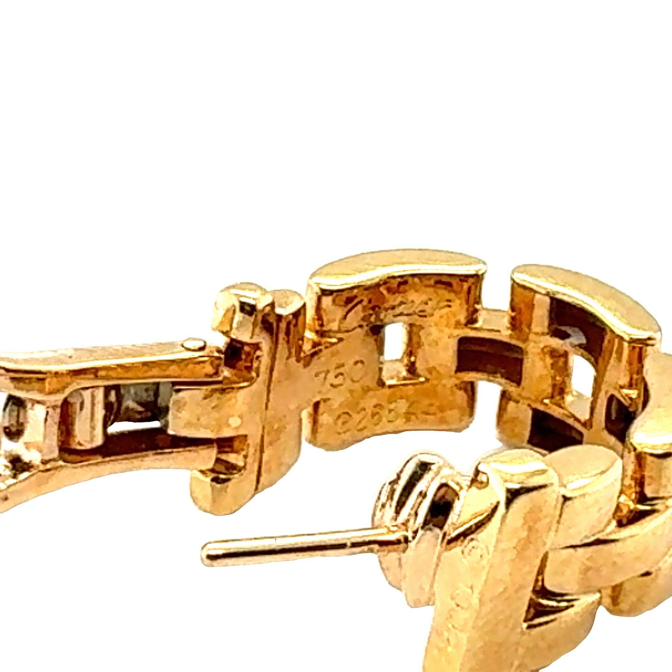 Women's 18K Yellow Gold Maillon Panthere Hoop Earrings by Cartier