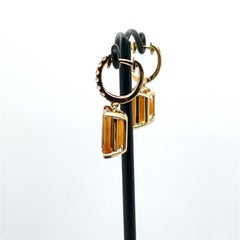 Ohrringe aus 18 Karat Gelbgold mit Mandarin-Zitrinen und Diamanten