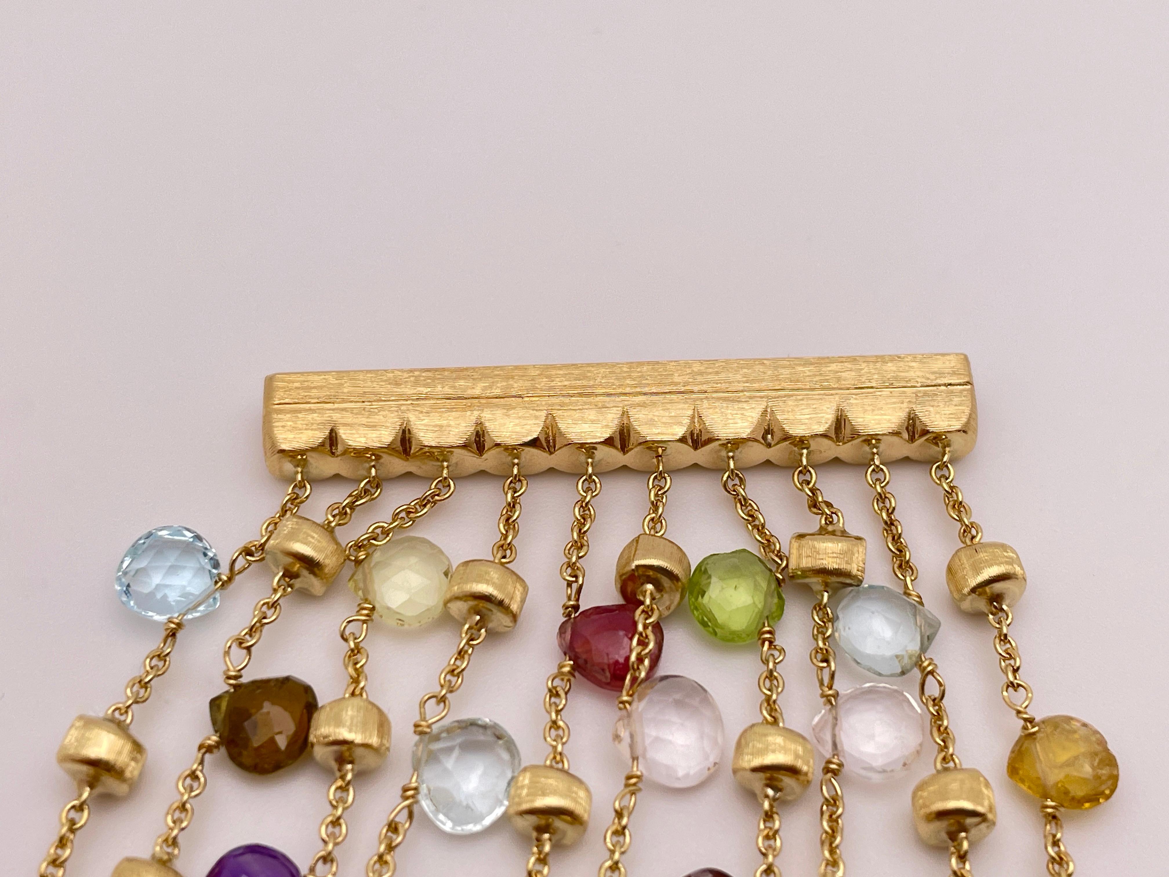Marco Bicego Bracelet en or jaune 18 carats avec pierres multicolores en vente 5