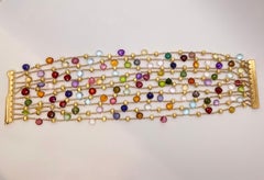 18K Yellow Gold Marco Bicego Multi-Color Stone Strand Bracelet