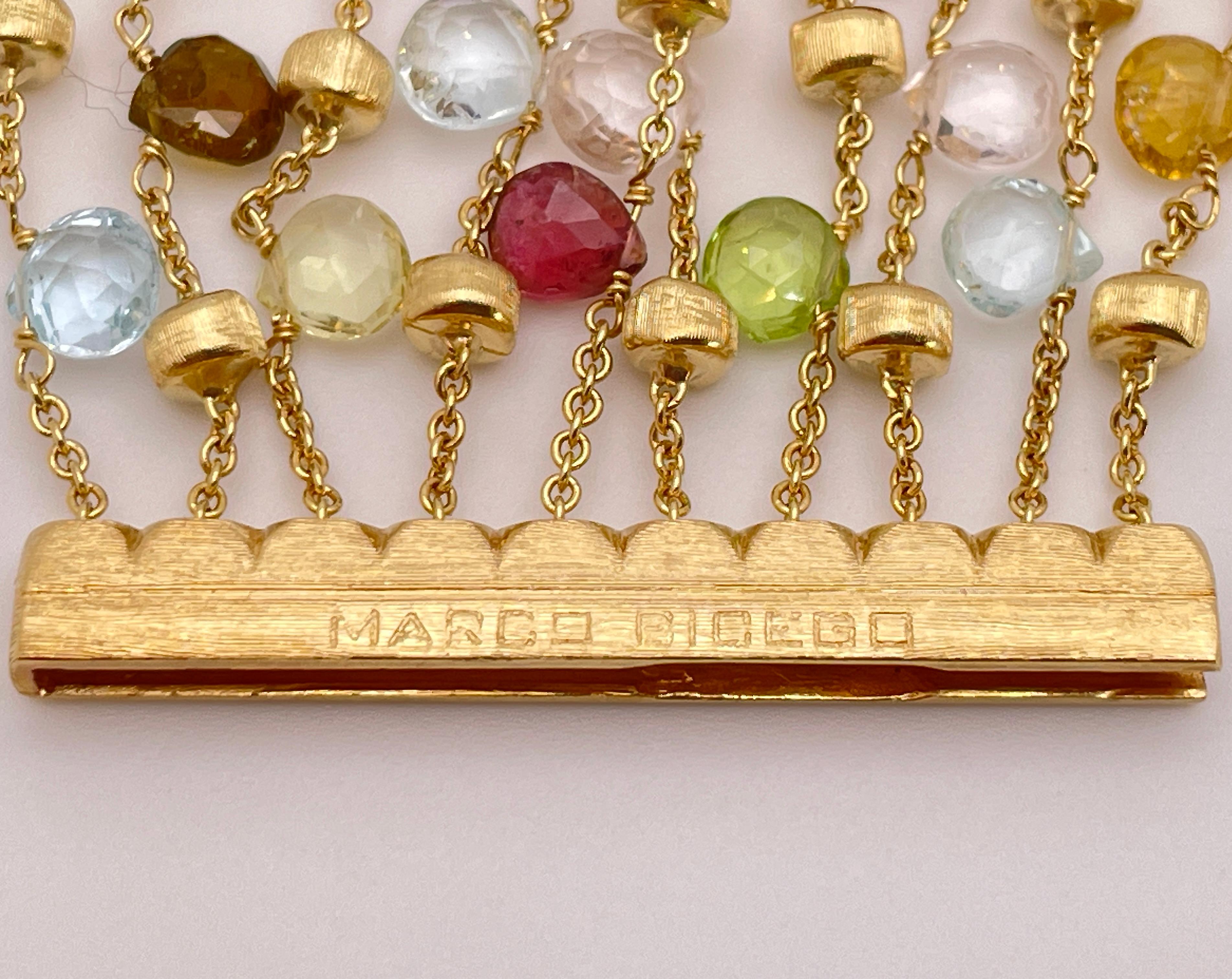 Moderne Marco Bicego Bracelet en or jaune 18 carats avec pierres multicolores en vente