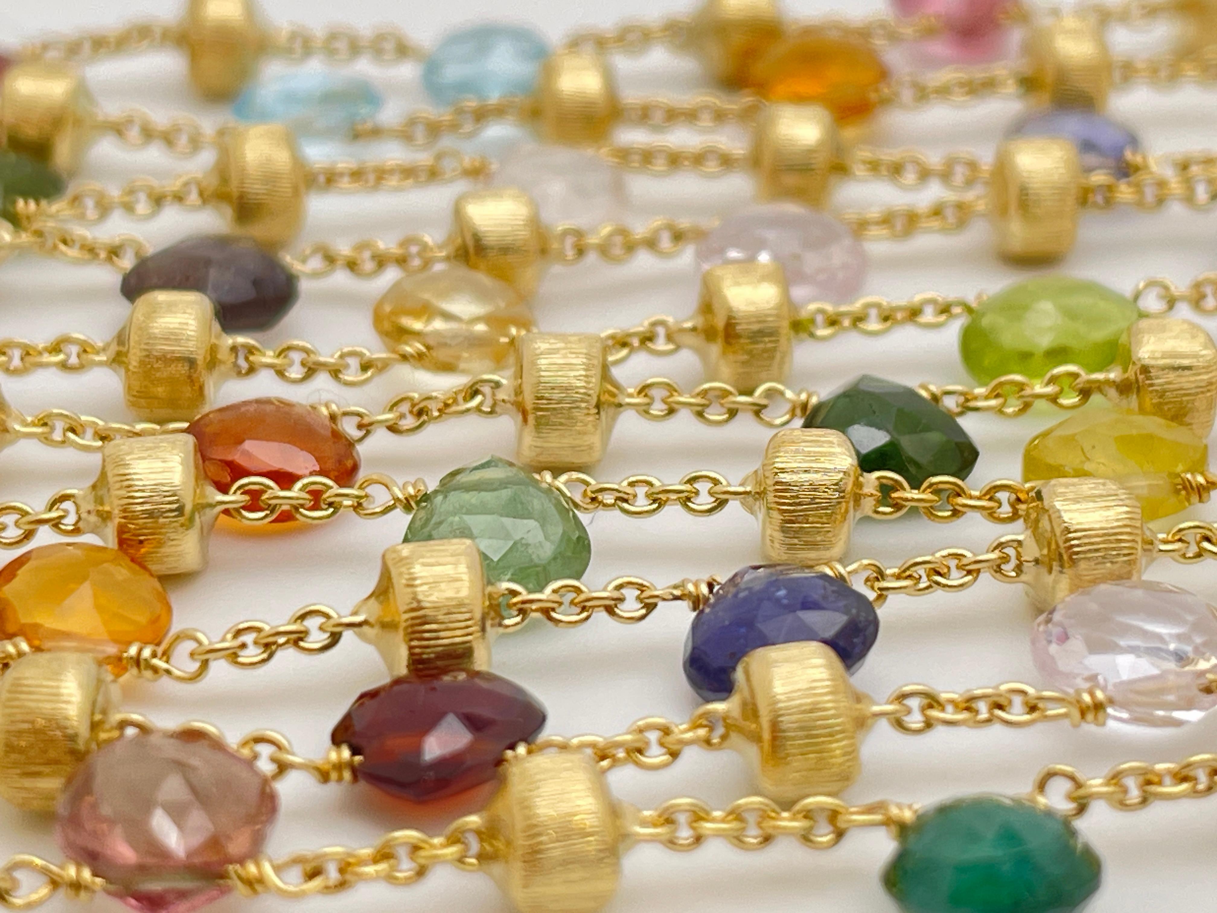Marco Bicego Bracelet en or jaune 18 carats avec pierres multicolores en vente 1