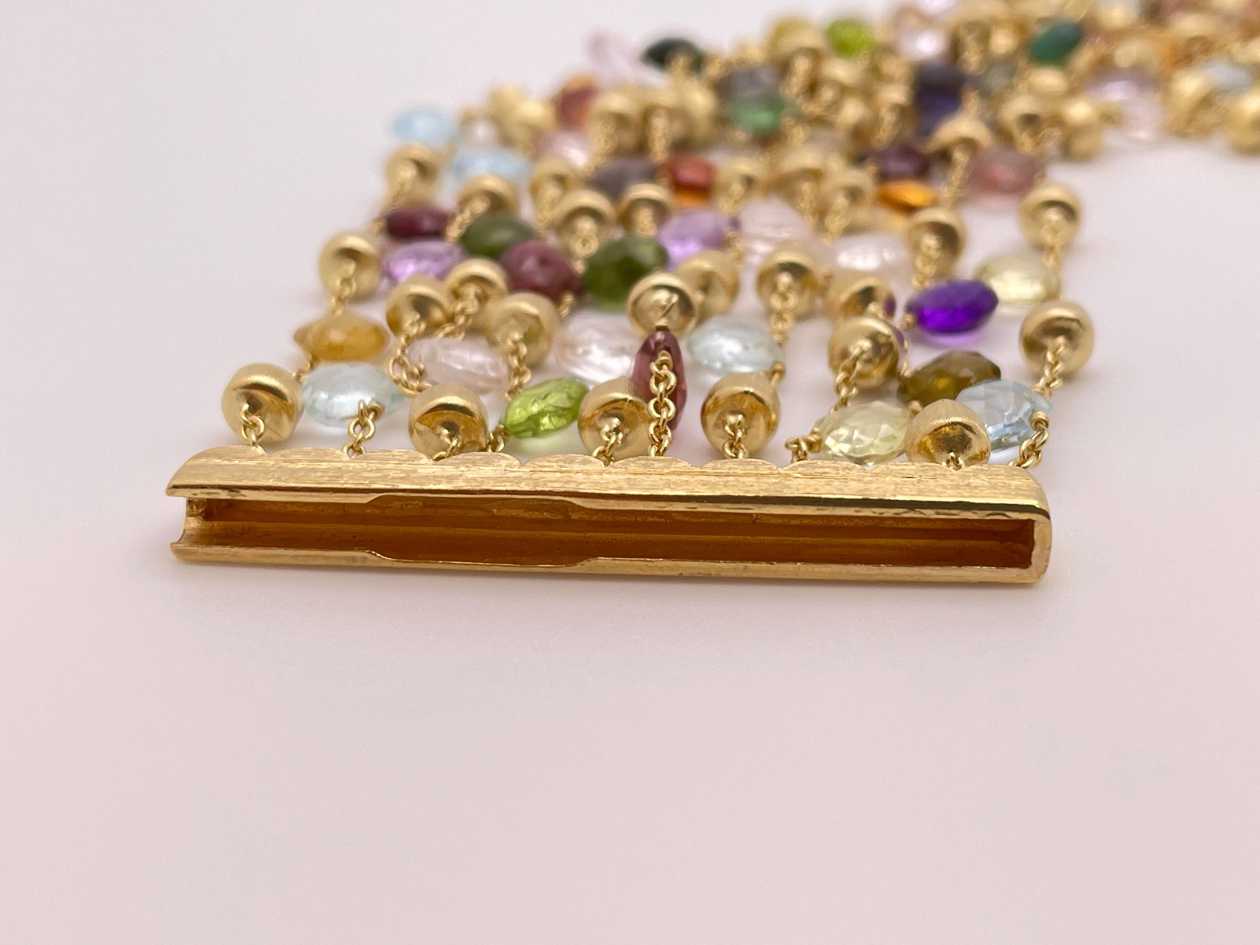 Marco Bicego Bracelet en or jaune 18 carats avec pierres multicolores en vente 3