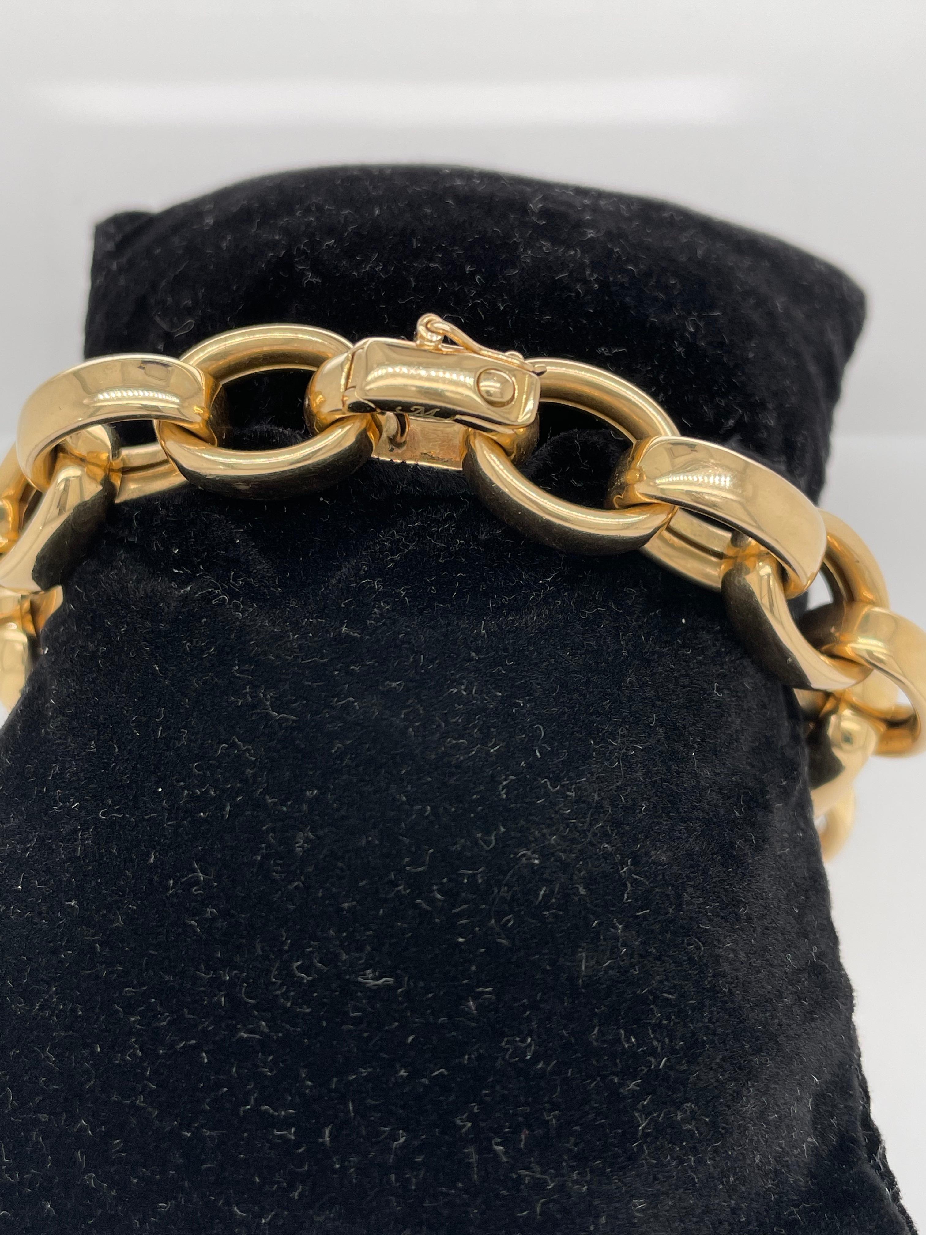 Brilliant Cut 18K Yellow Gold Marilyn Link Bracelet by Monica Rich Kosann For Sale