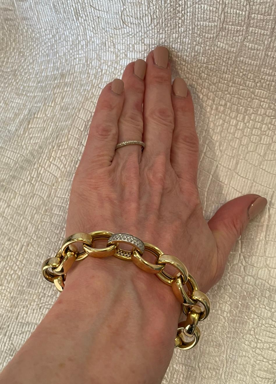 Women's or Men's 18K Yellow Gold Marilyn Link Bracelet by Monica Rich Kosann For Sale
