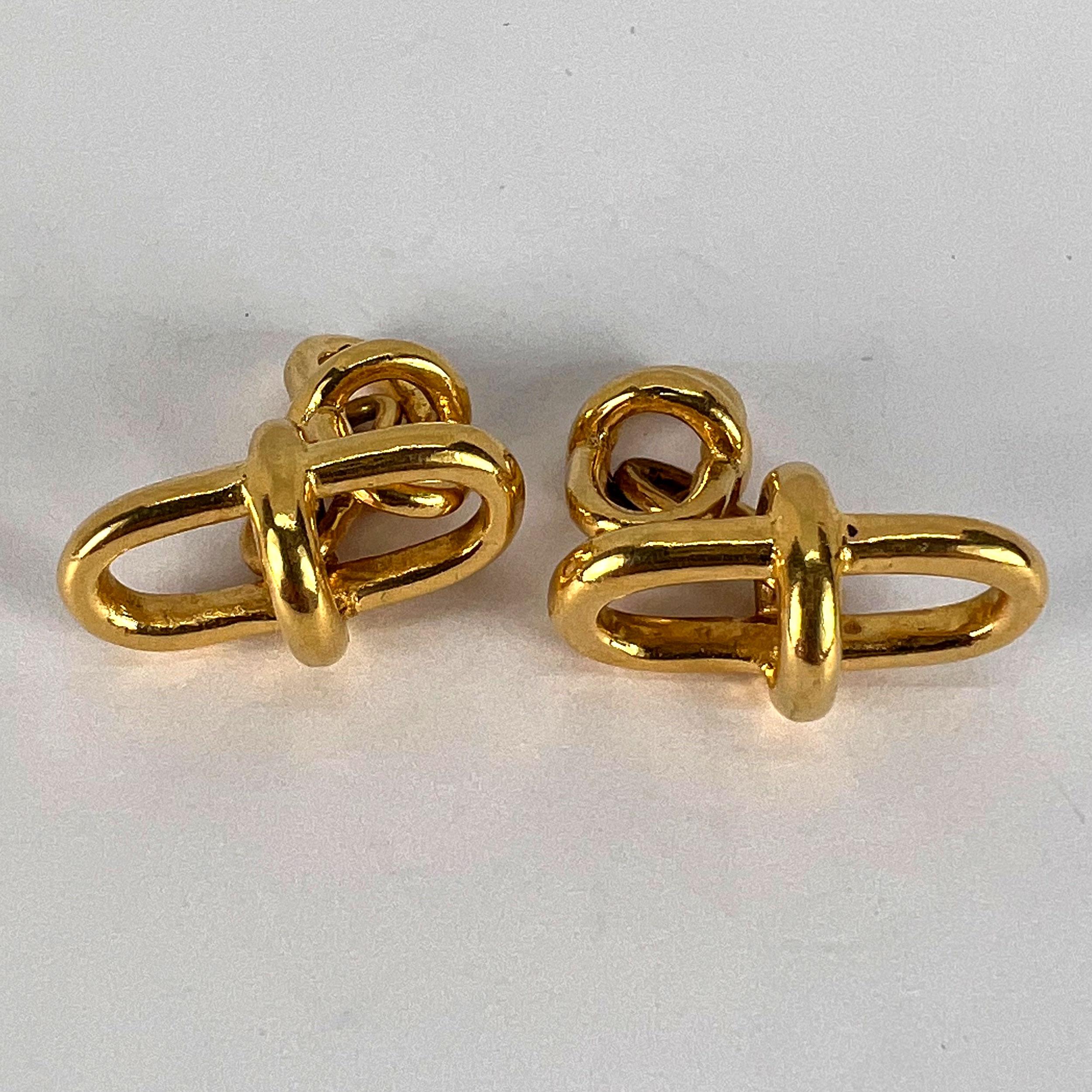 18K Yellow Gold Marine Chain Link Cufflinks For Sale 5