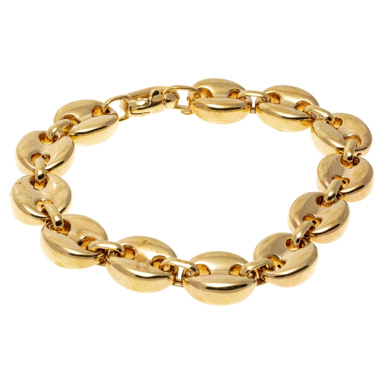 18K Yellow Gold Mariner Chain Bracelet For Sale at 1stDibs