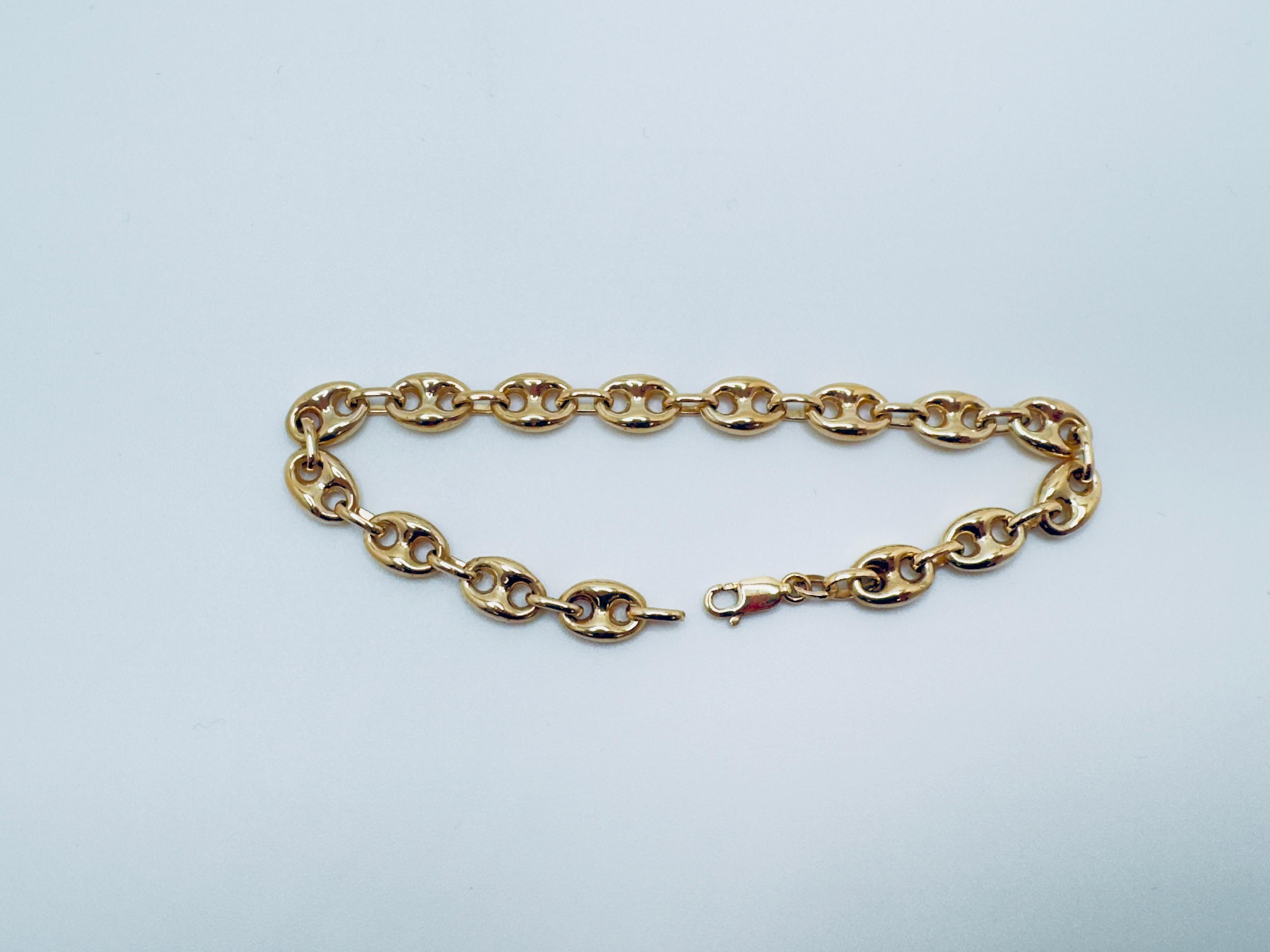 Art Déco Bracciale A Link in oro giallo 18 carati in vendita