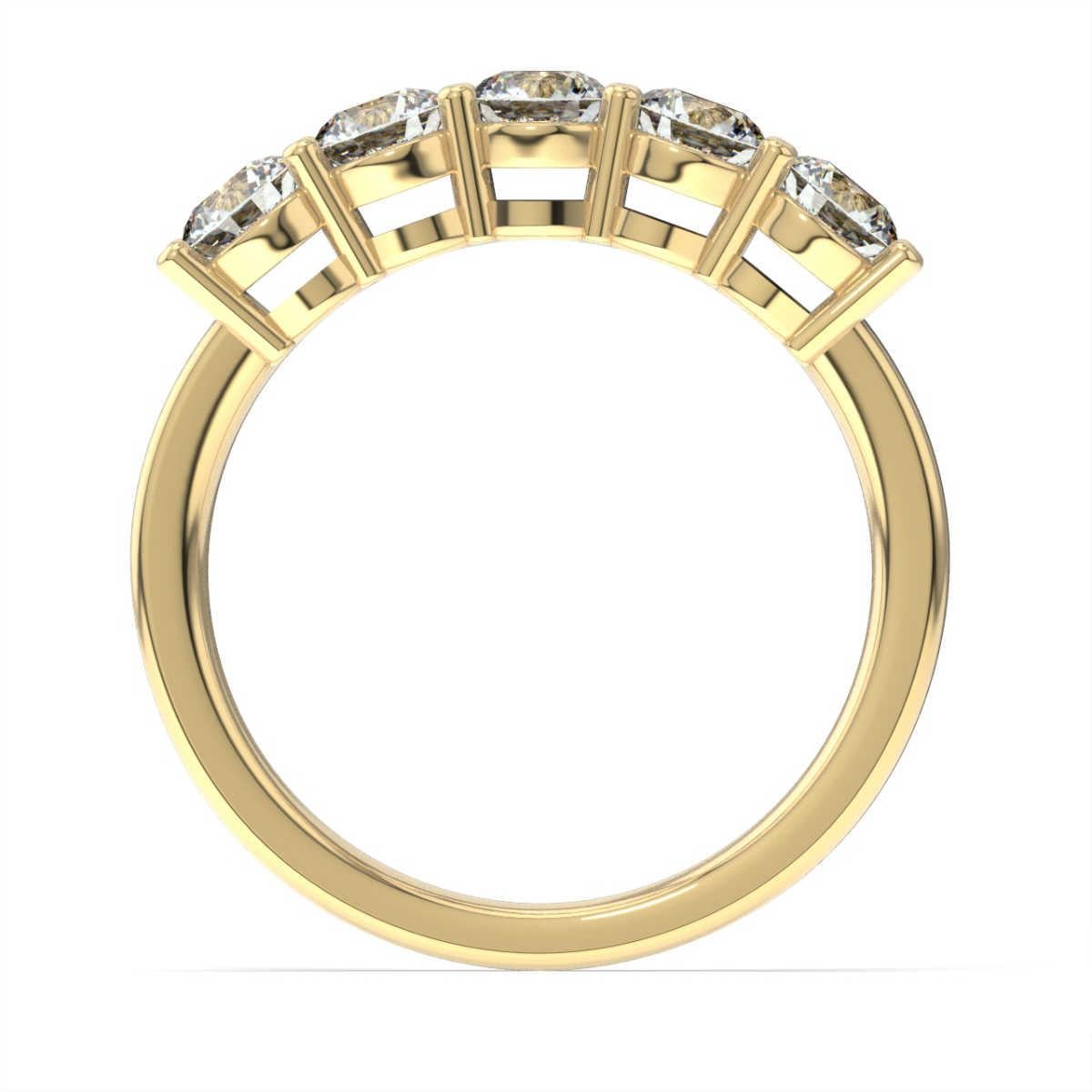 This classic ring features 5 perfectly matched 1-carat total weight of round brilliant diamonds. Experience the difference!

Product details: 

Center Gemstone Color: WHITE
Side Gemstone Type: NATURAL DIAMOND
Side Gemstone Shape: ROUND
Metal: 18K