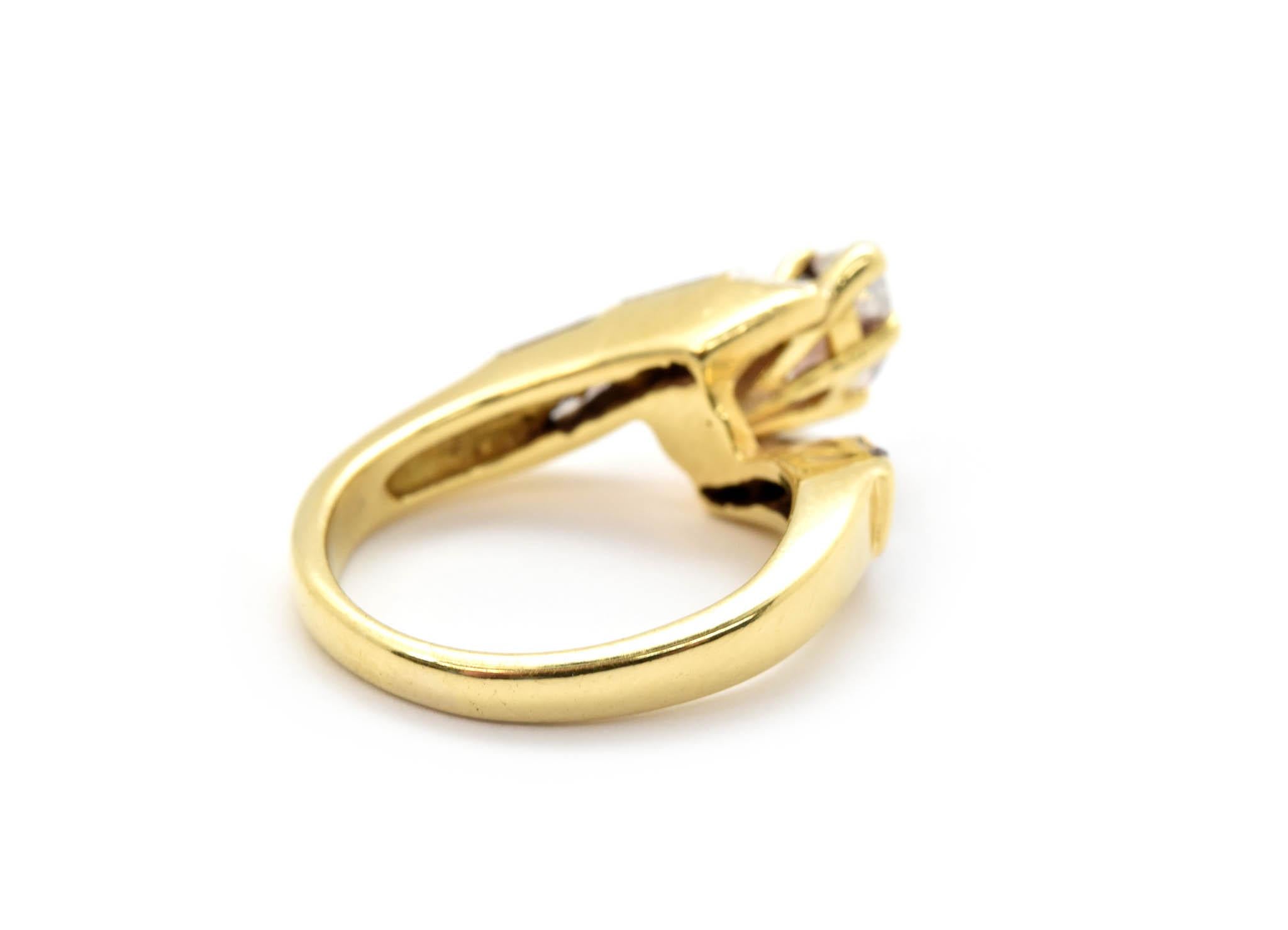 Women's 18 Karat Yellow Gold Marquise 1.35 Carat Diamond Engagement Ring