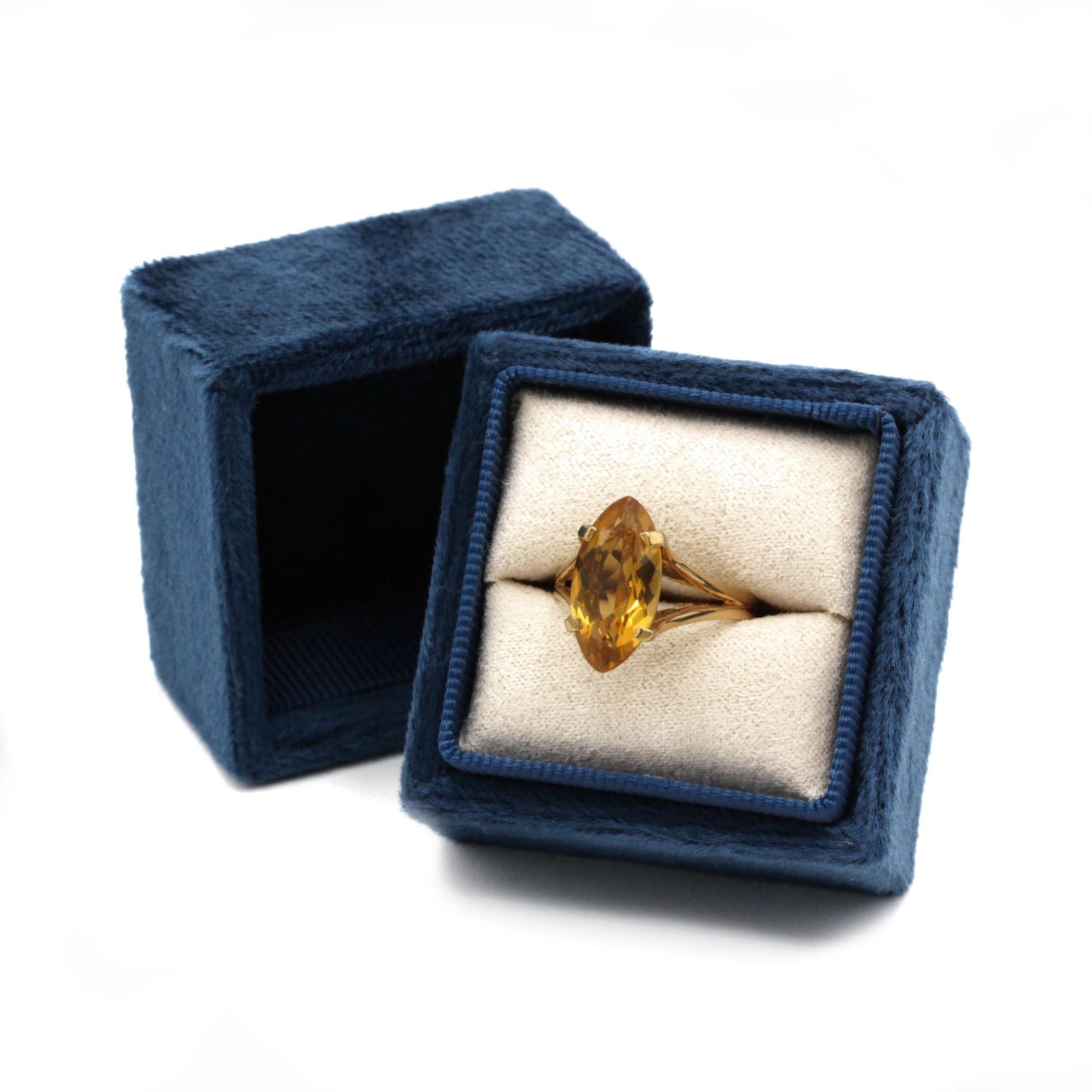 De las mujeres Anillo cóctel citrino marquesa de oro amarillo de 18 quilates - Joyería de fantasía de 5 quilates en venta