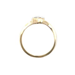 Bague en or jaune 18K à diamants Marquise Twist Design