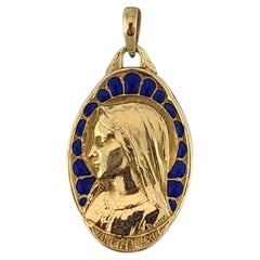 18K Gelbgold Maria Mutter Gottes Anhänger #24916