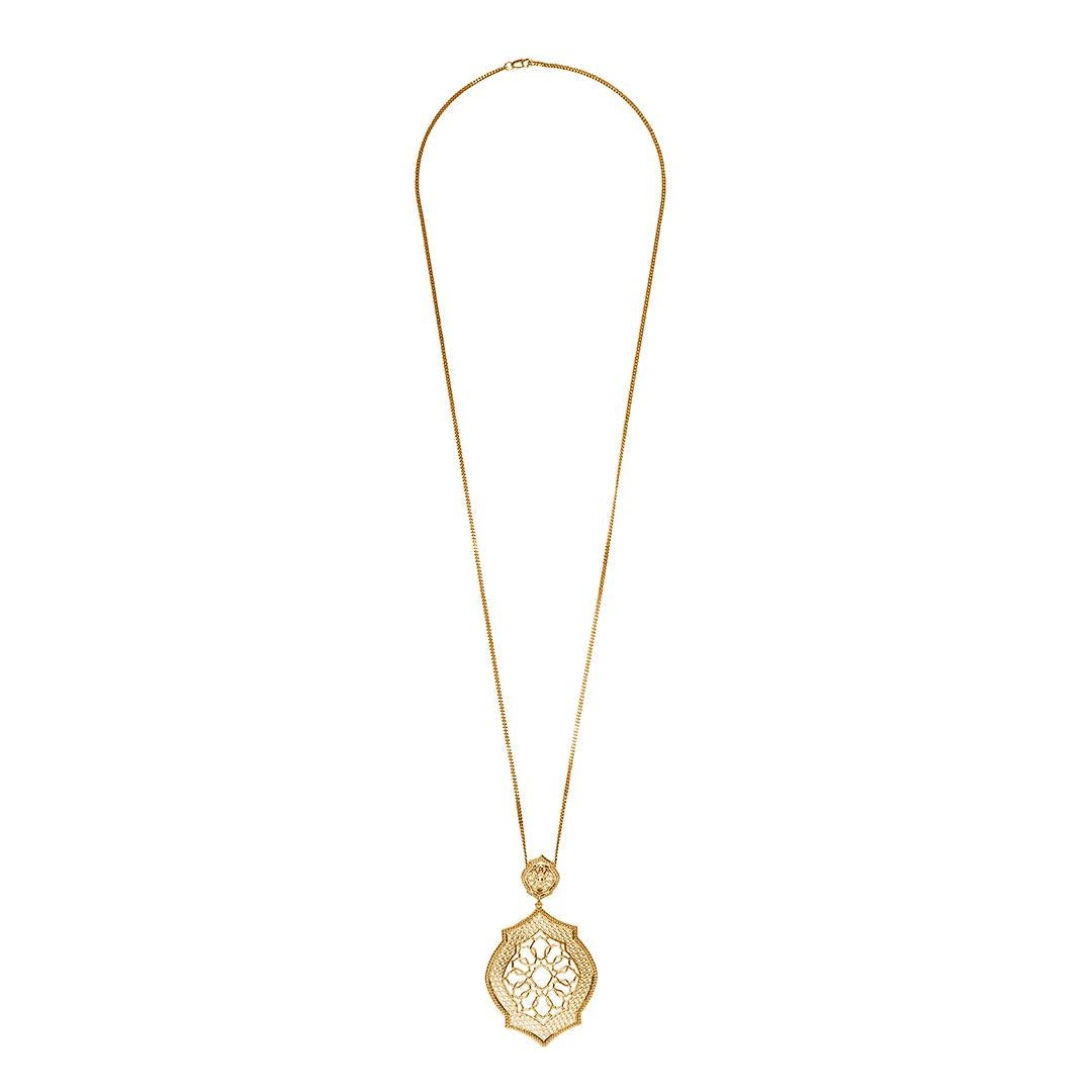 Contemporary 18 Karat Yellow Gold Mauresque Pendant and Chain Necklace Natalie Barney For Sale