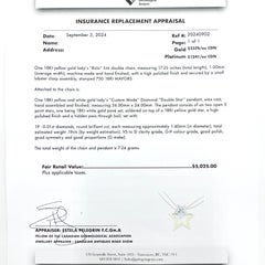 Ciondolo a doppia stella con diamante naturale su misura in oro giallo 18k MAYORS