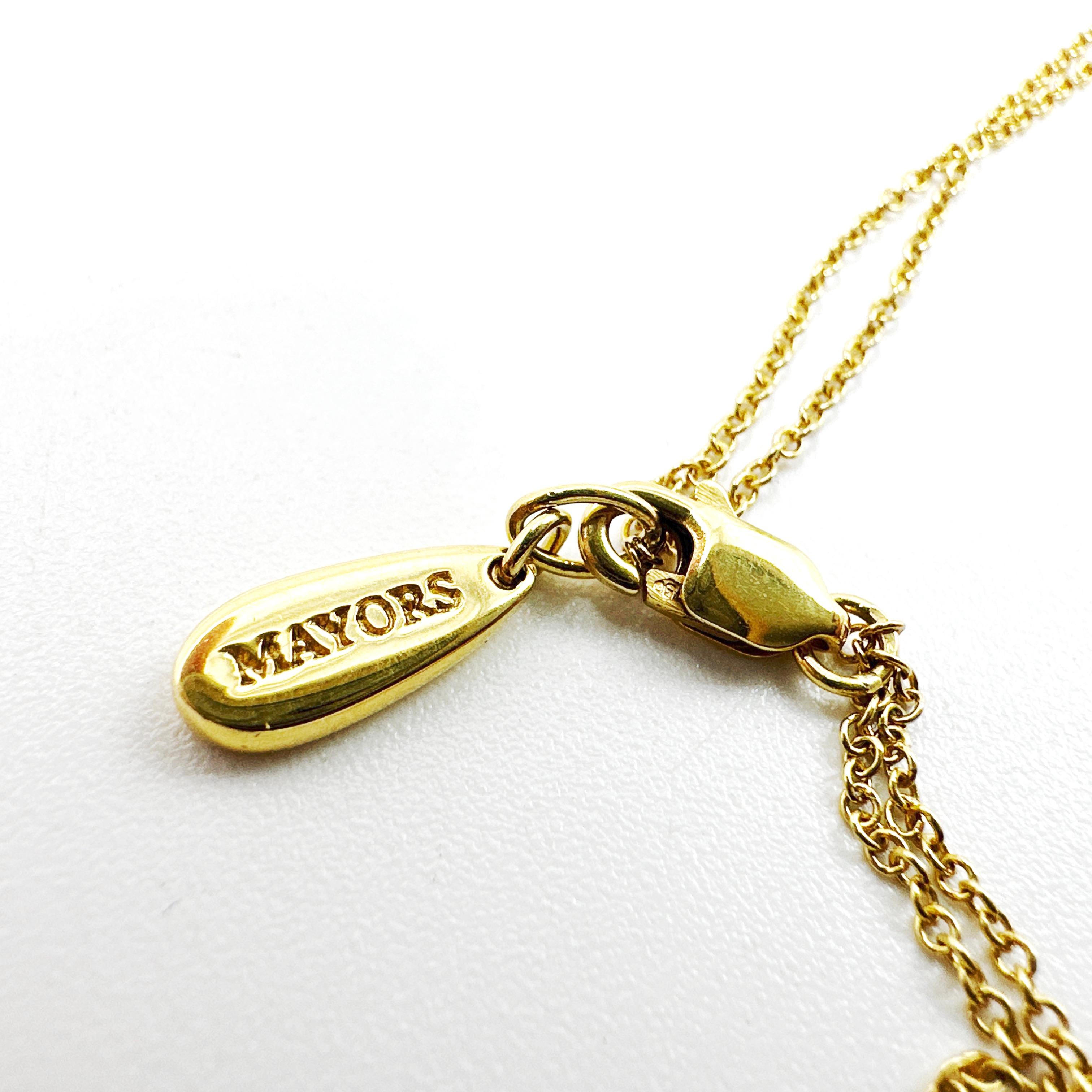 18k Yellow Gold MAYORS Custom Made Natural Diamond Double Star Pendant In Good Condition In Victoria, BC