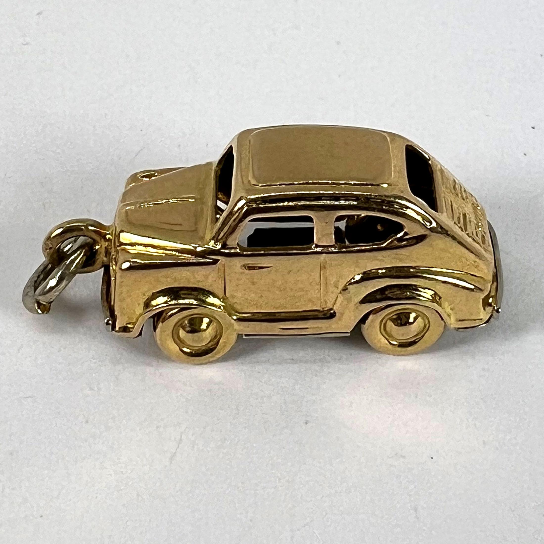 Pendentif breloque de voiture de salon mécanique en or jaune 18 carats en vente 10