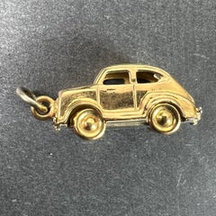 18K Yellow Gold Mechanical Saloon Car Charm Pendant
