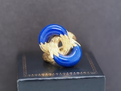 18K Yellow Gold Mellerio 1970s French Lapis Lazuli Ring